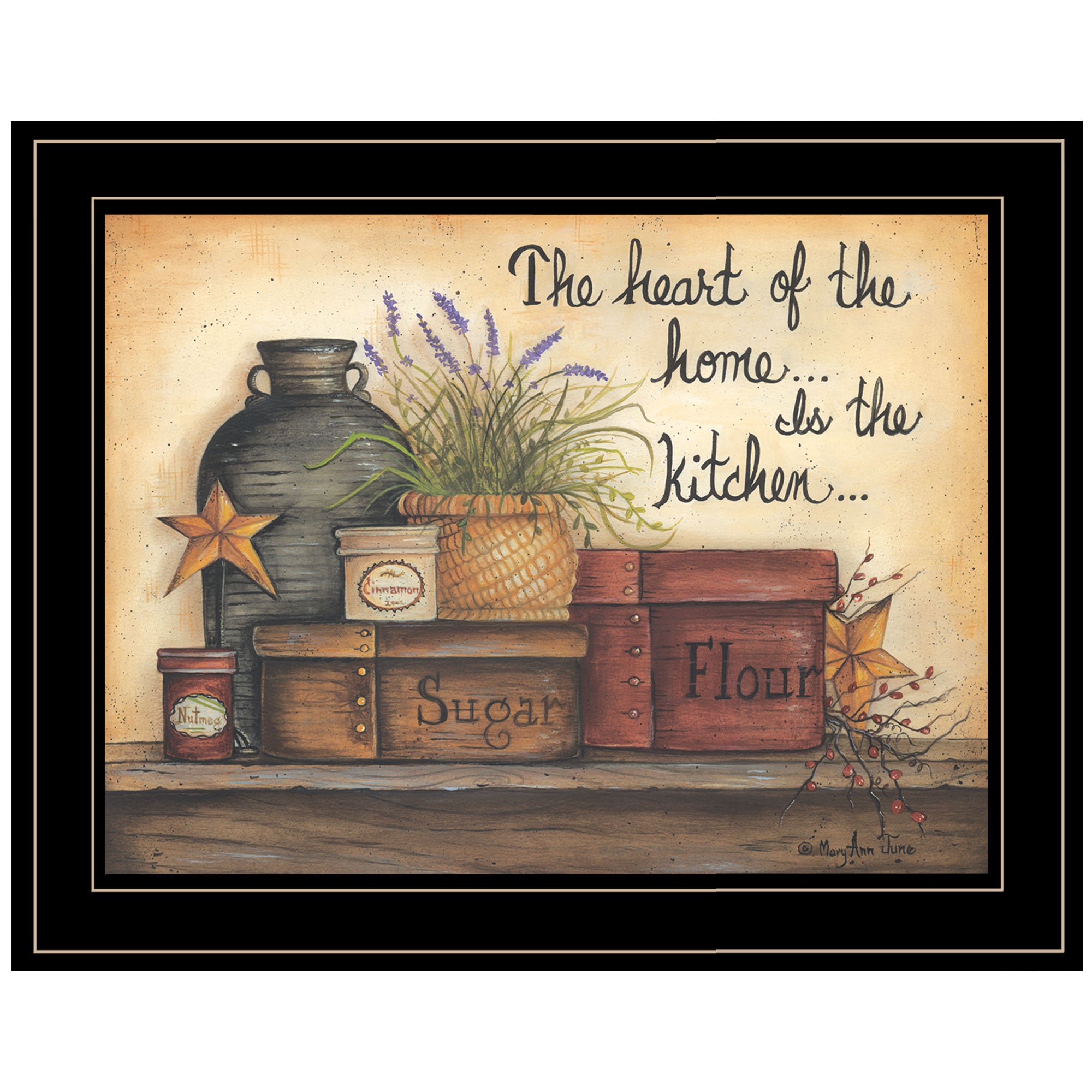 "Heart of the Home" By Mary June, Ready to Hang Framed Print, Black Frame--1