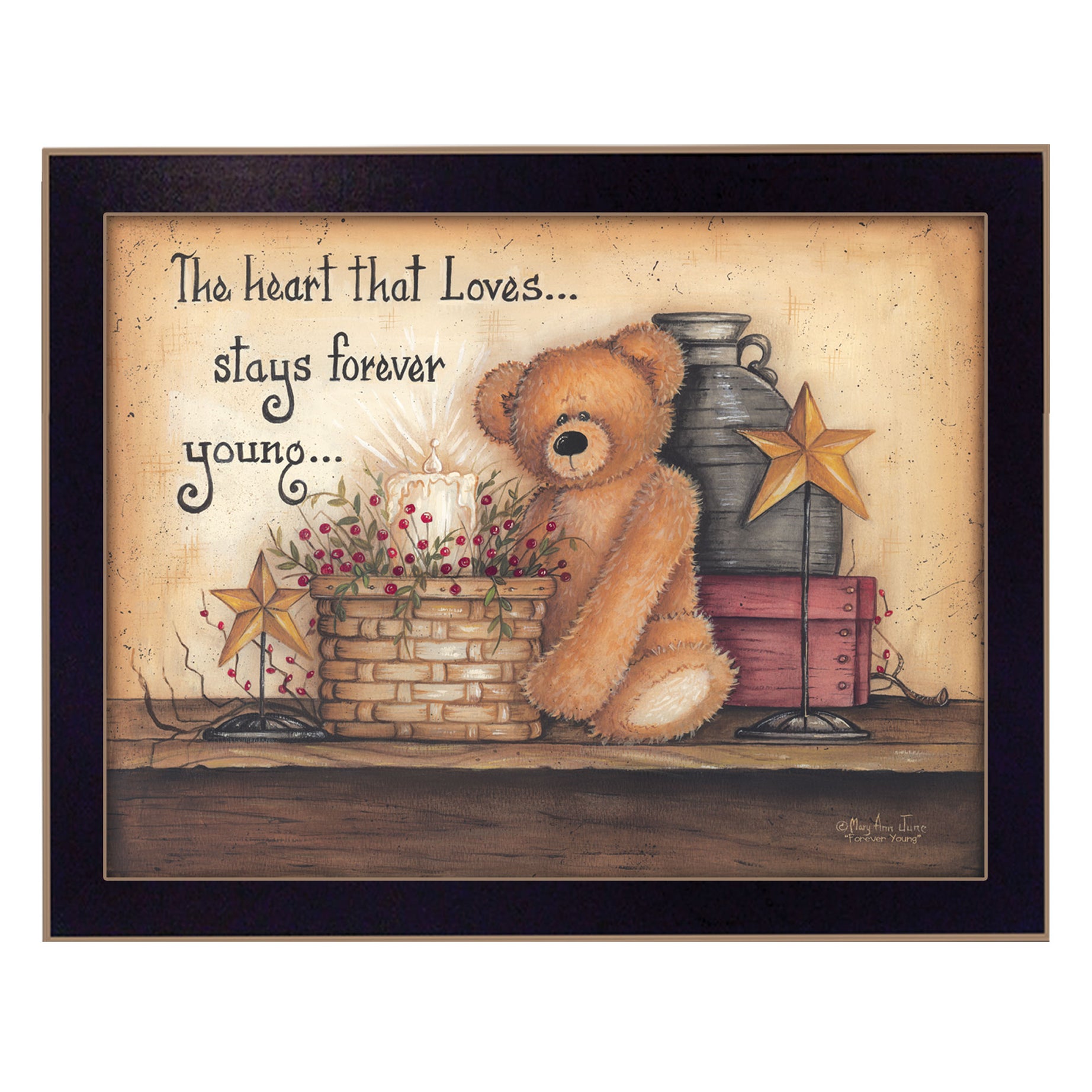 "Forever Young" By Mary June, Printed Wall Art, Ready To Hang Framed Poster, Black Frame--1