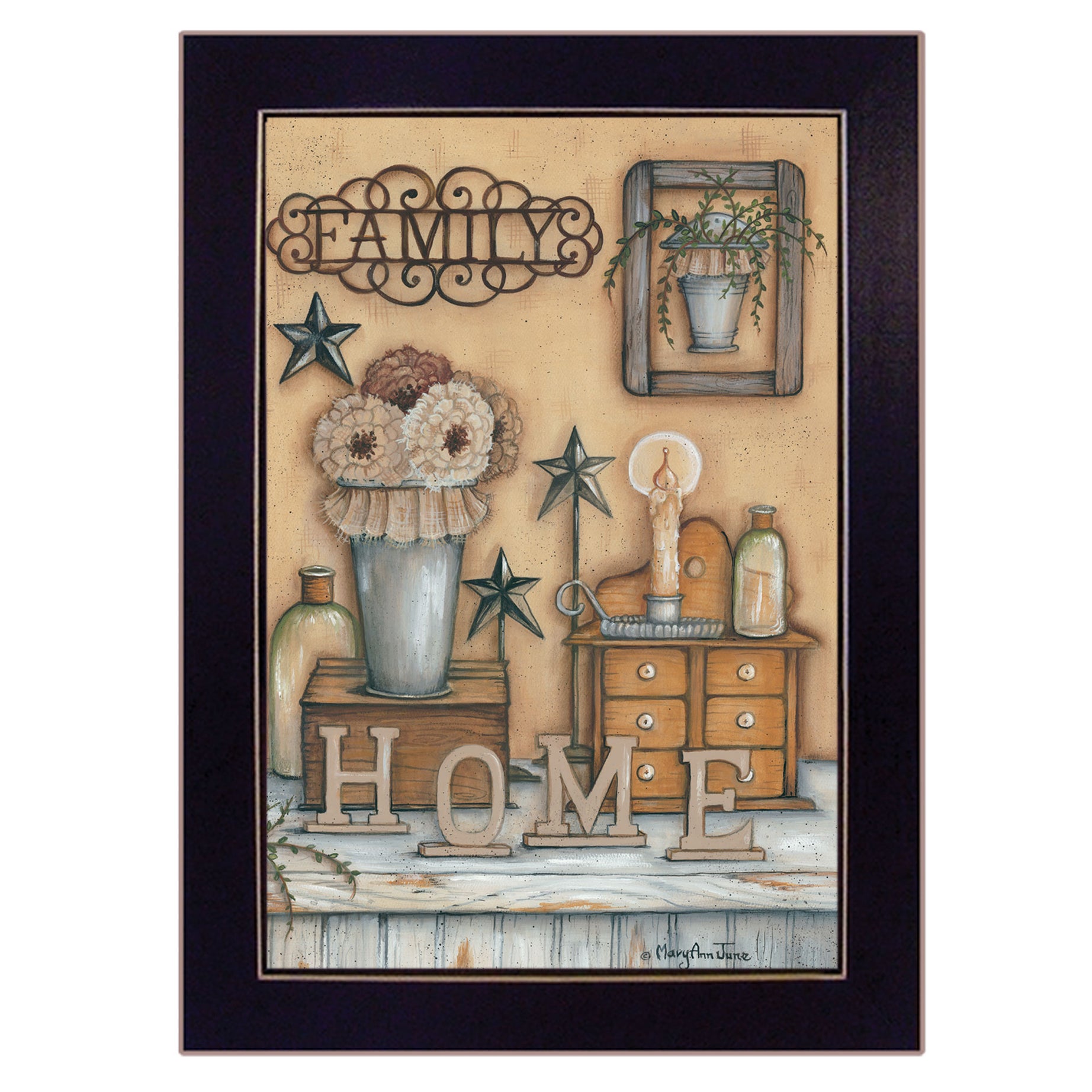 "Family" by Mary Ann June, Ready to Hang Framed Print, Black Frame--1