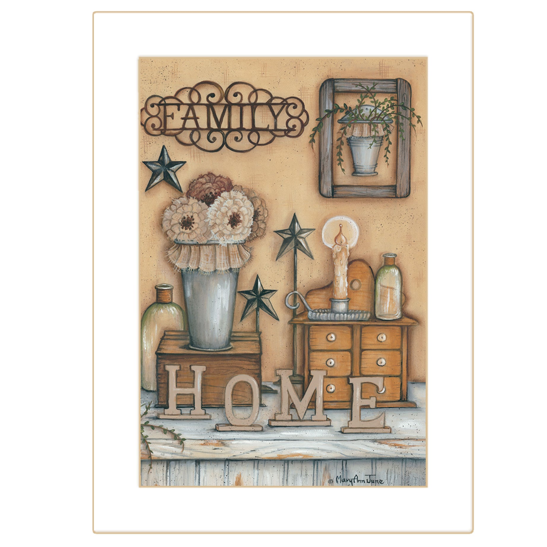 "Family" by Mary Ann June, Ready to Hang Framed Print, White Frame--1