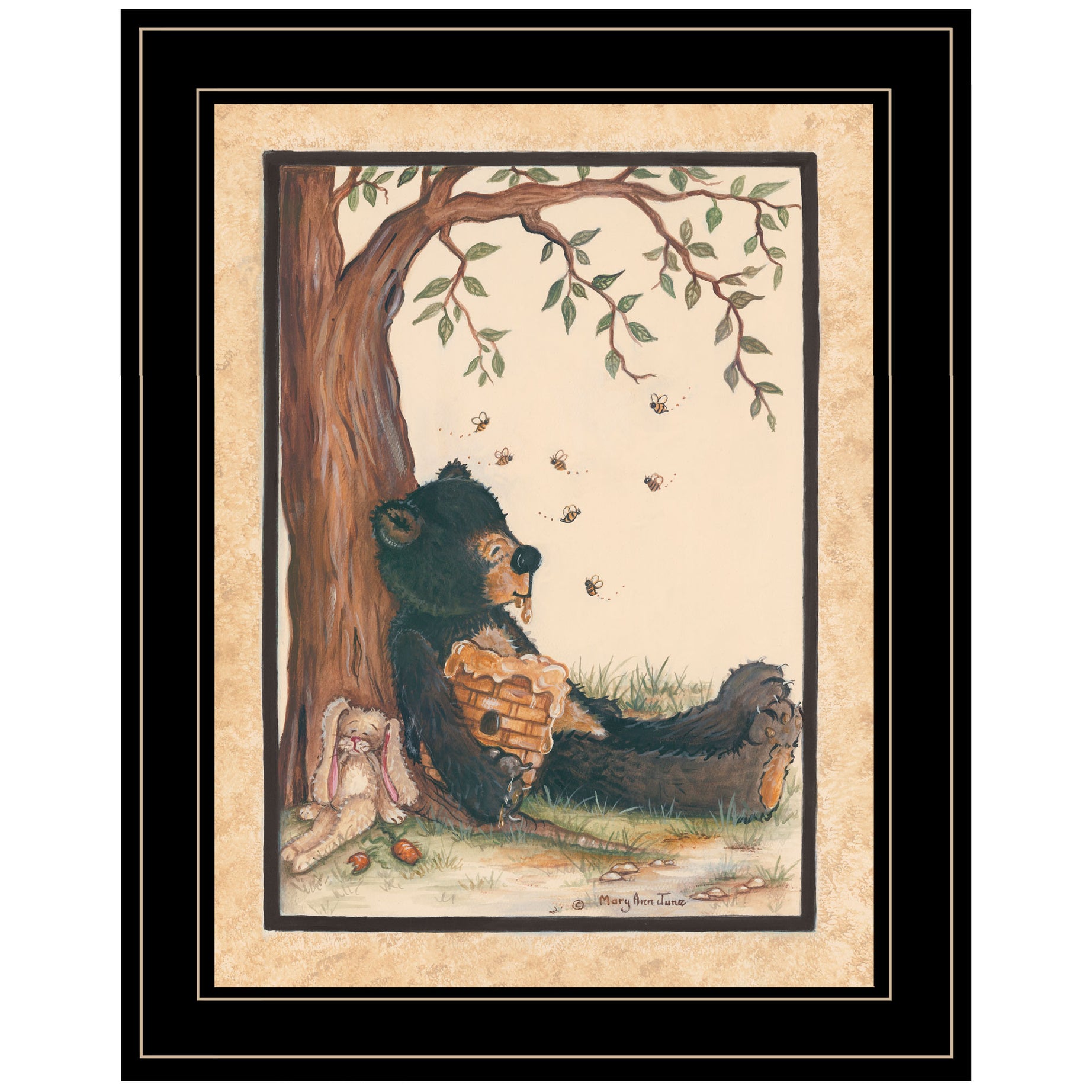 "Nap Time" by Mary June, Ready to Hang Framed Print, Black Frame--1