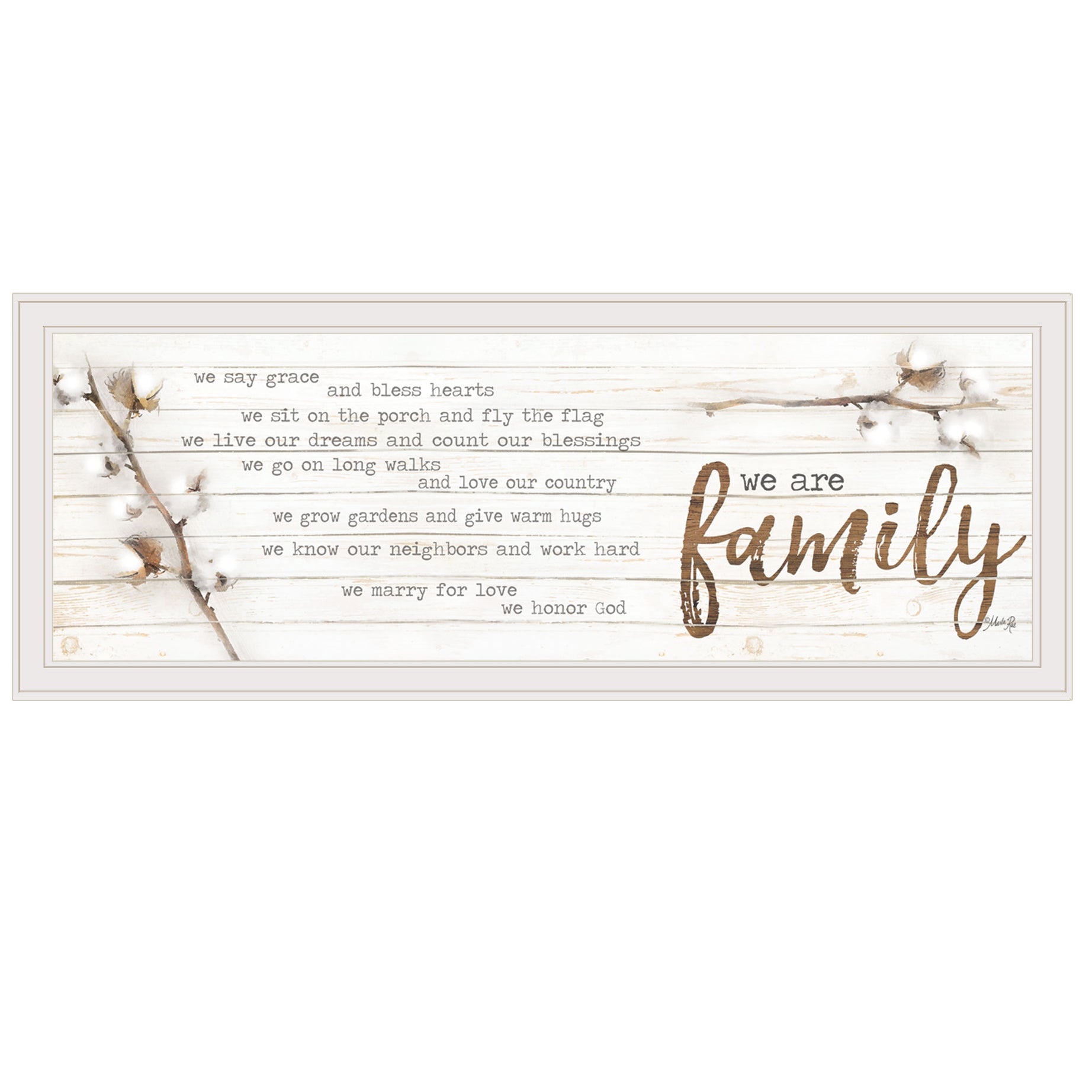 "We are Family" by Marla Rae, Ready to Hang Framed print, White Frame--1