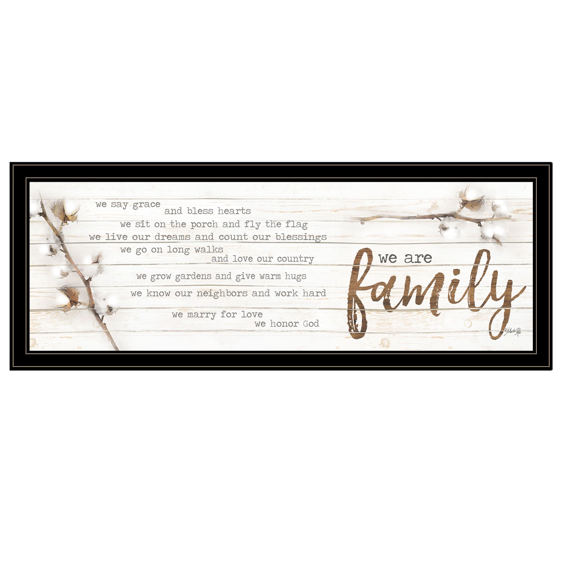 "We are Family" by Marla Rae, Ready to Hang Framed Print, Black Frame--1