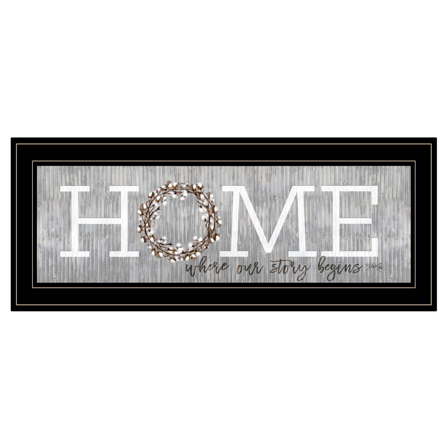 "Home - Where Our Story Begins" by Marla Rae, Ready to Hang Framed Print, Black Frame--1