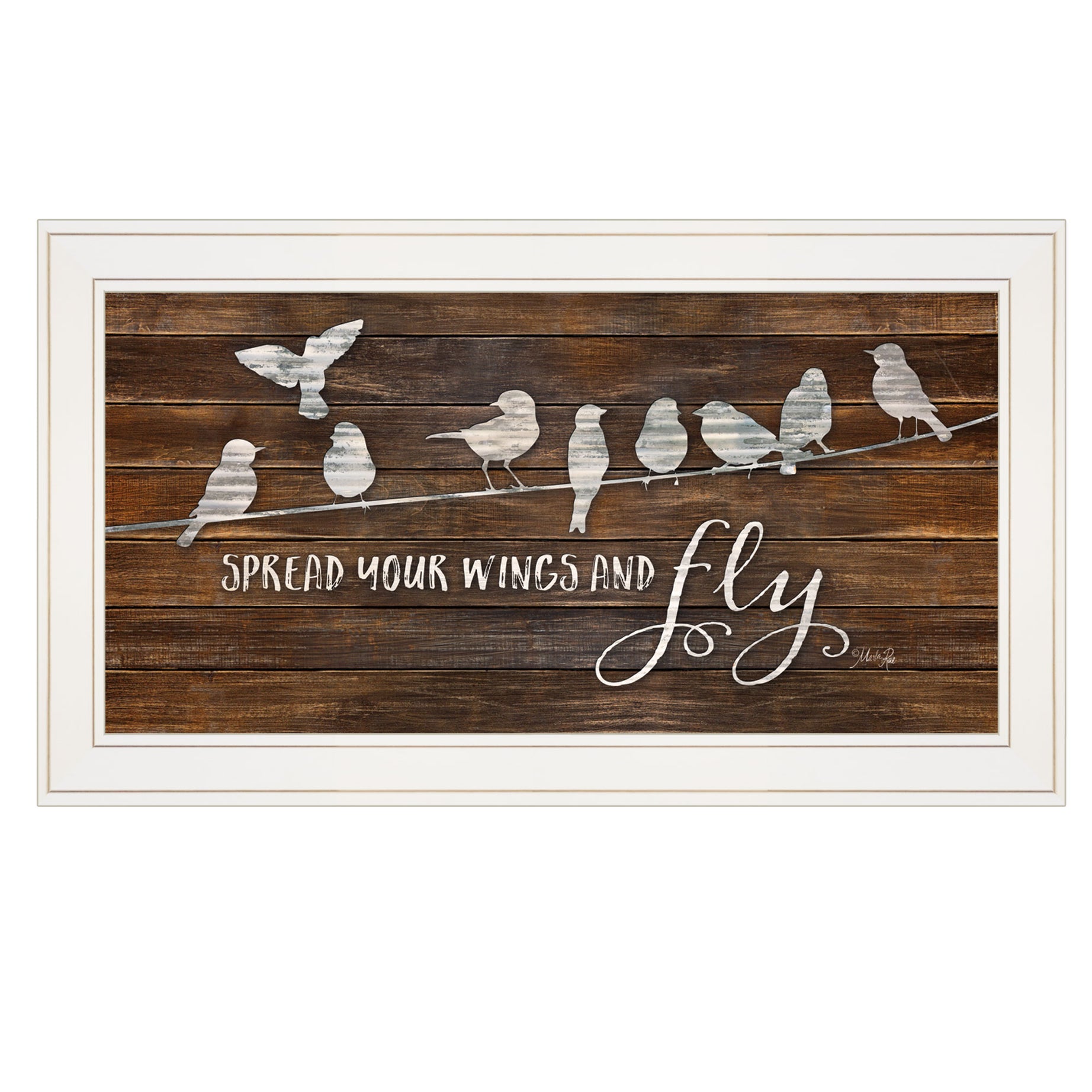 "Spread Your Wings and Fly" by Marla Rae, Ready to Hang Framed print, White Frame--1