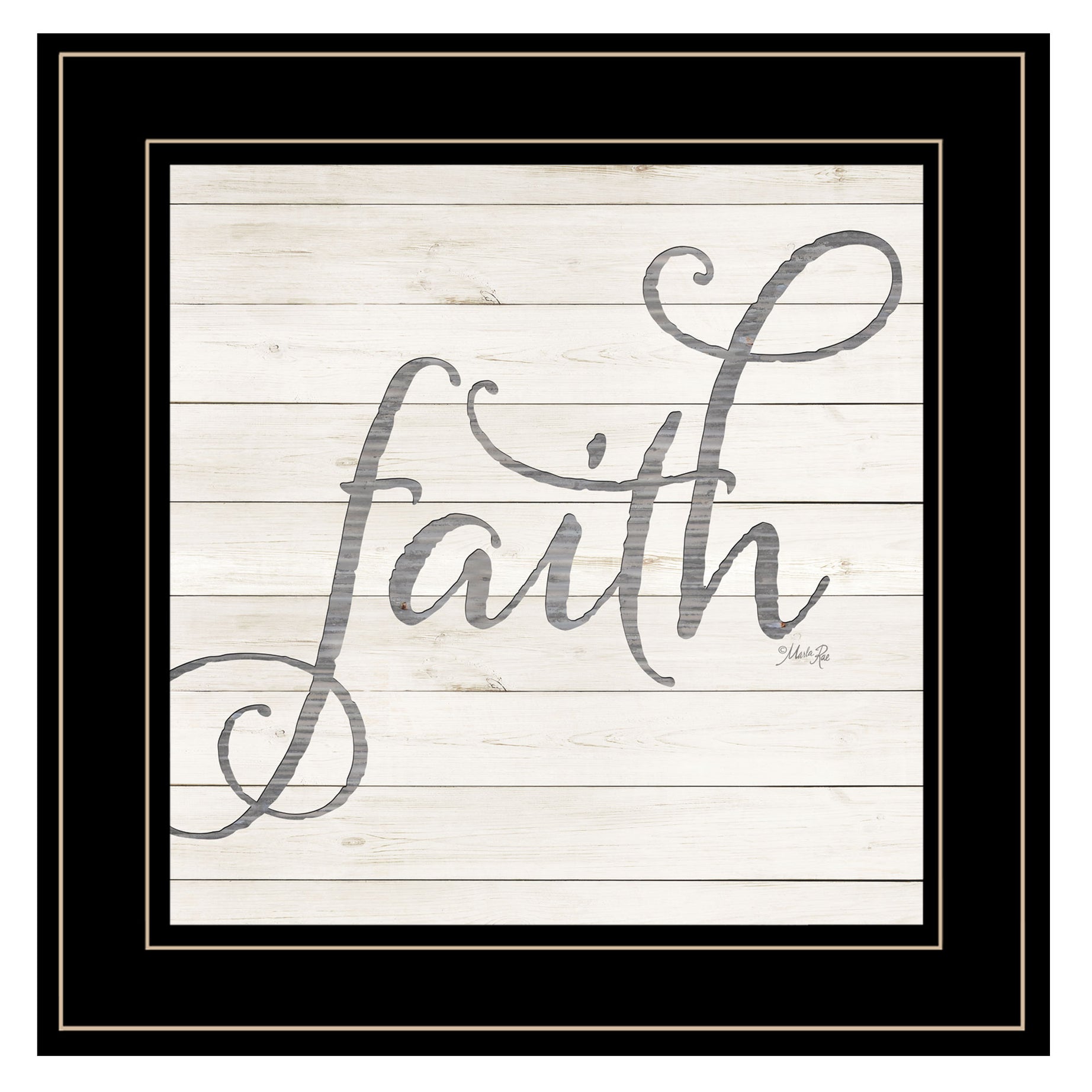 "Simple Words - Faith" by Marla Rae, Ready to Hang Framed Print, Black Frame--1