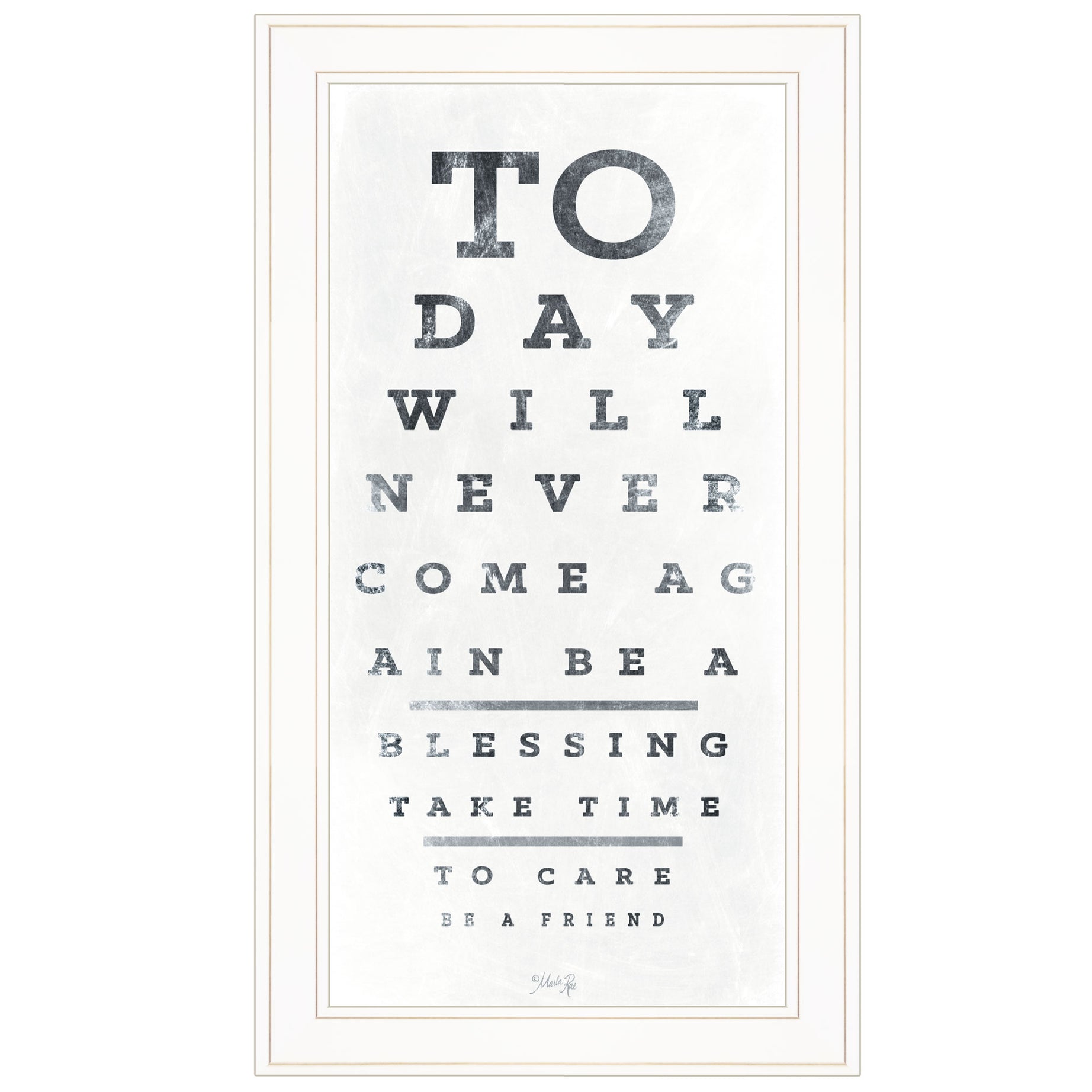 "Eye Chart I" by Artisan Marla Rae, Ready to Hang Framed Print, White Frame--1