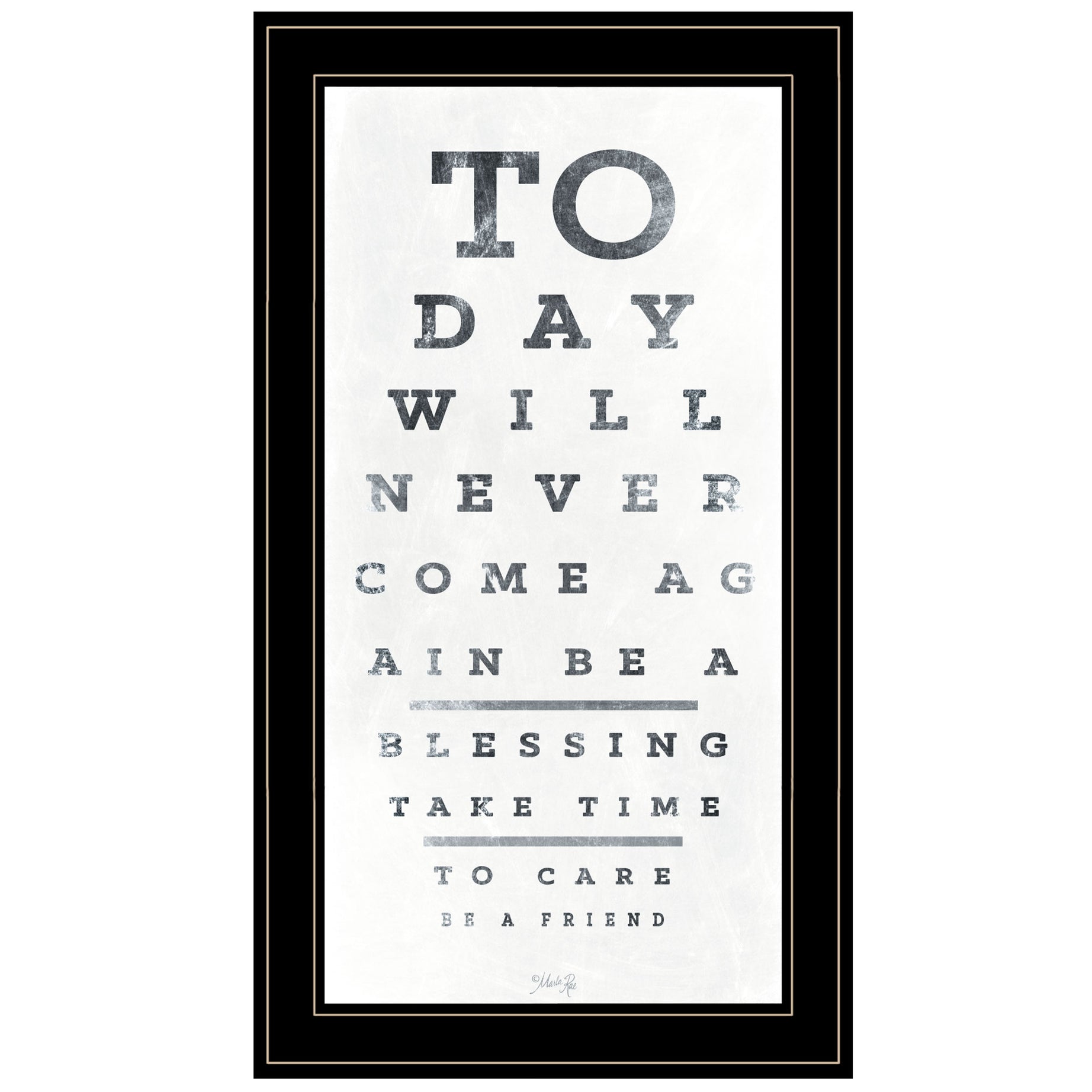 "Eye Chart I" by Artisan Marla Rae, Ready to Hang Framed Print, Black Frame--1