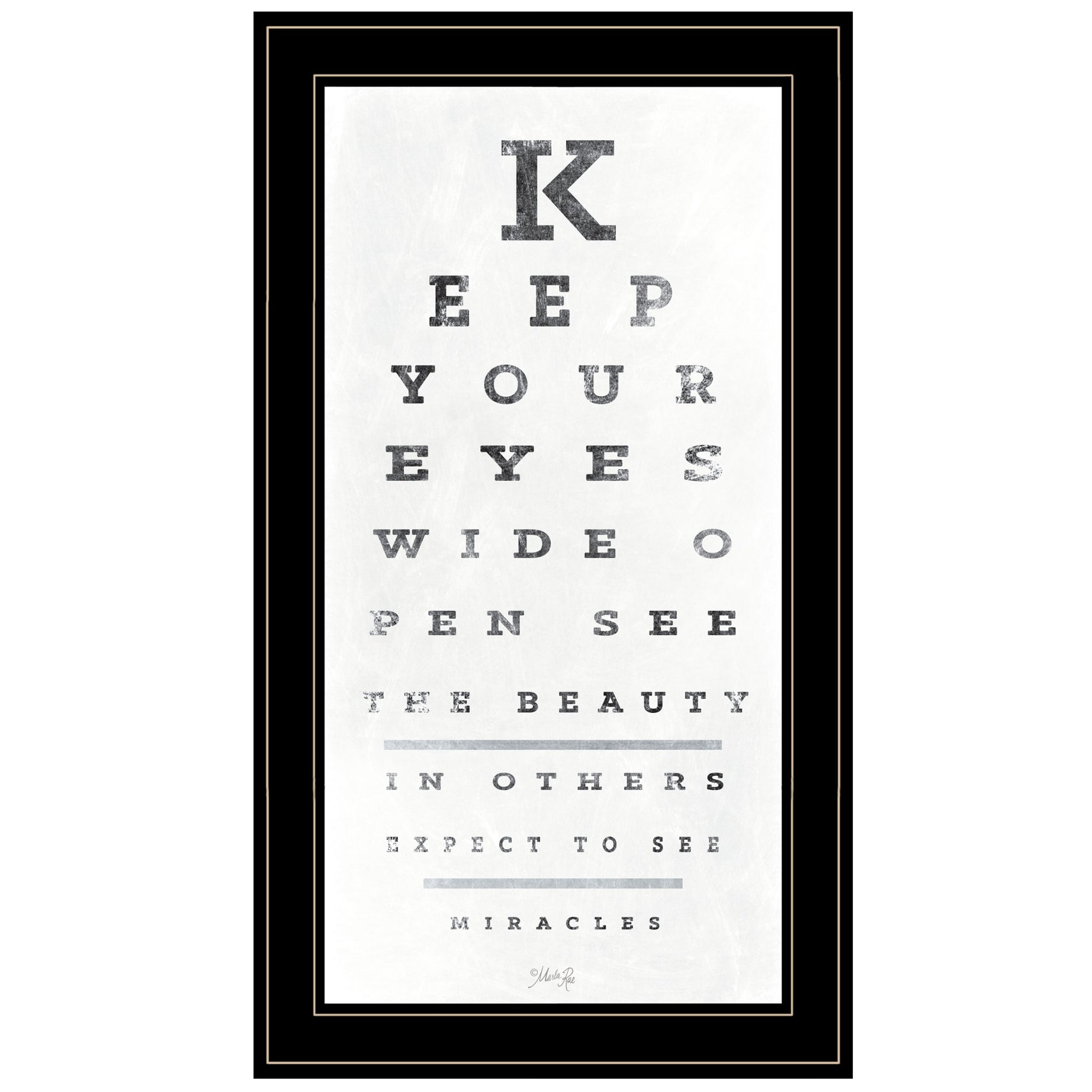 "Eye Chart II" by Artisan Marla Rae, Ready to Hang Framed Print, Black Frame--1