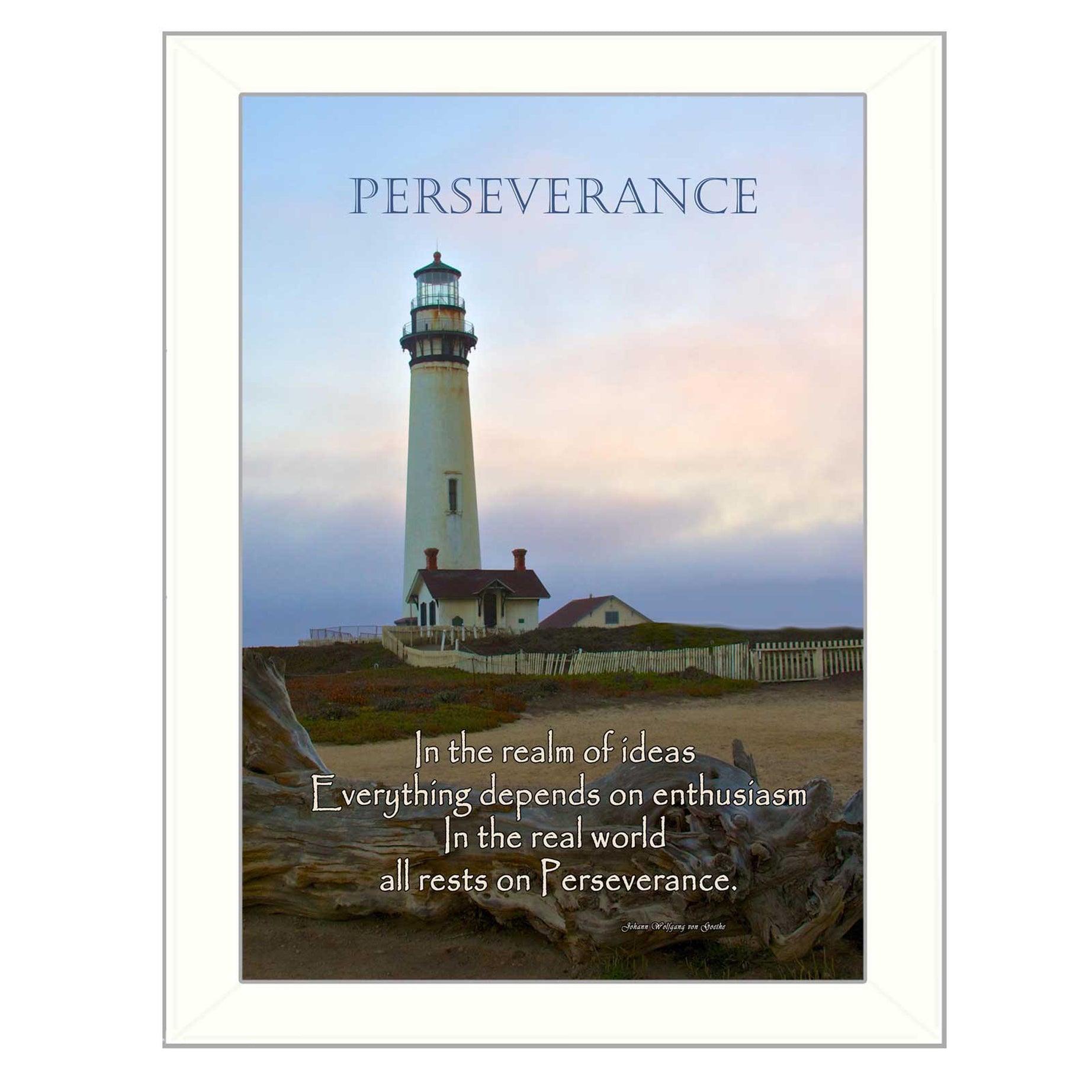 "Perseverance" By Trendy Decor4U, Printed Wall Art, Ready To Hang Framed Poster, White Frame--1