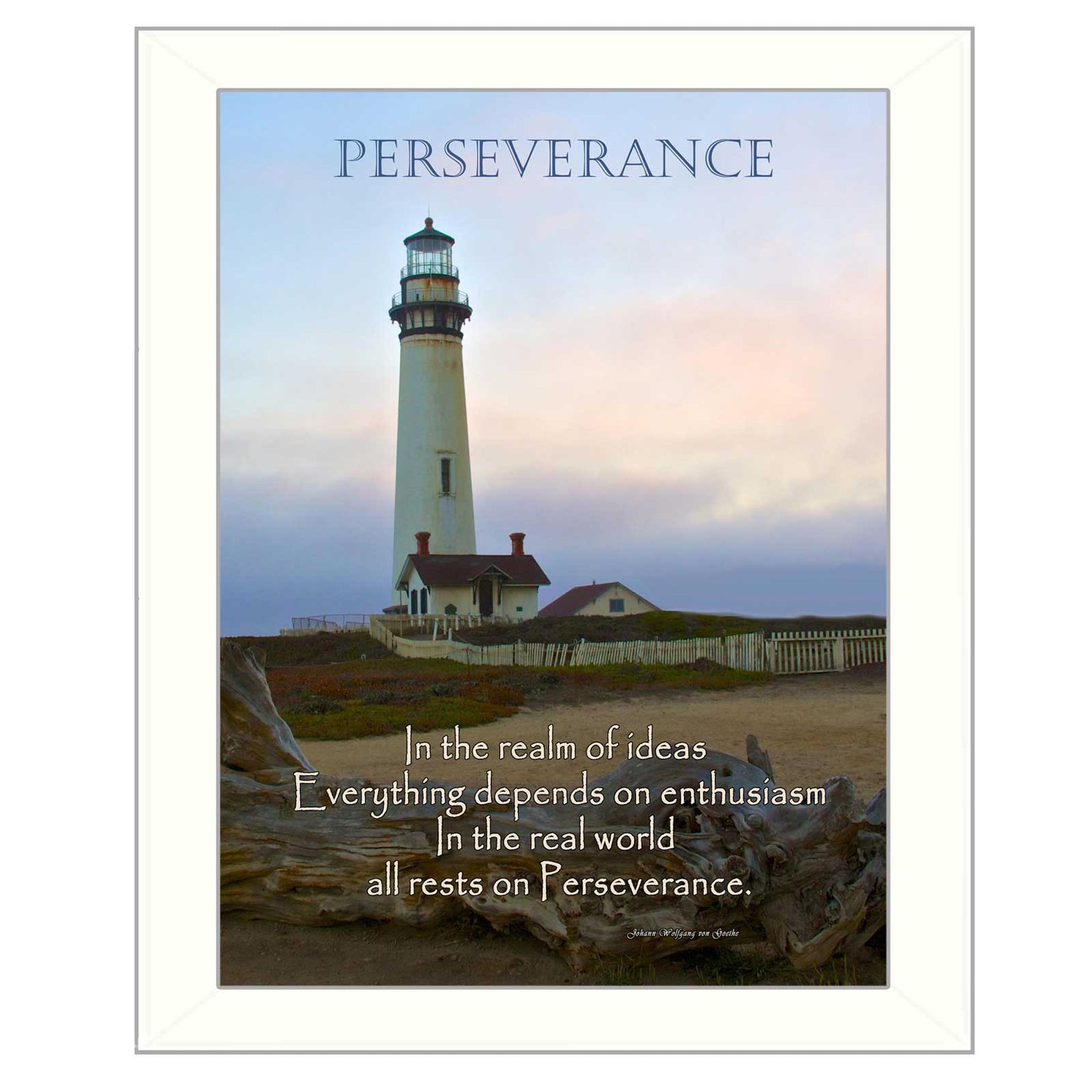 "Perseverance" By Trendy Decor4U, Printed Wall Art, Ready To Hang Framed Poster, White Frame--1