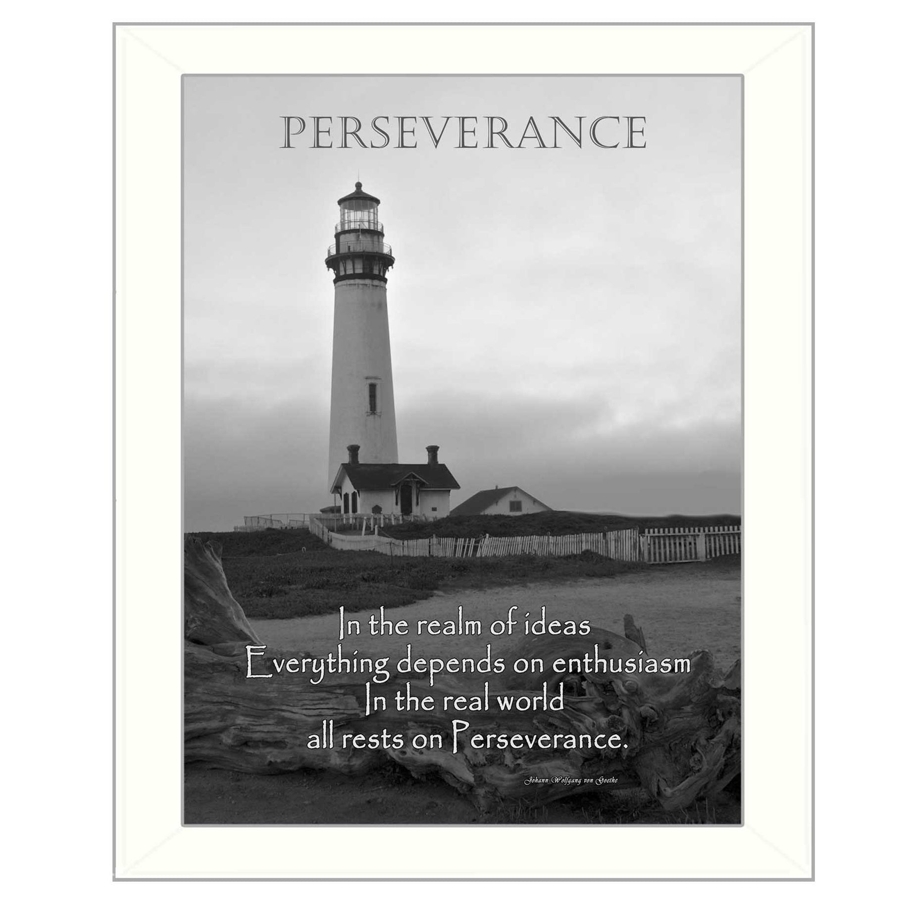 "Perseverance" By Trendy Decor4U, Printed Wall Art, Ready To Hang Framed Poster, White Frame--1