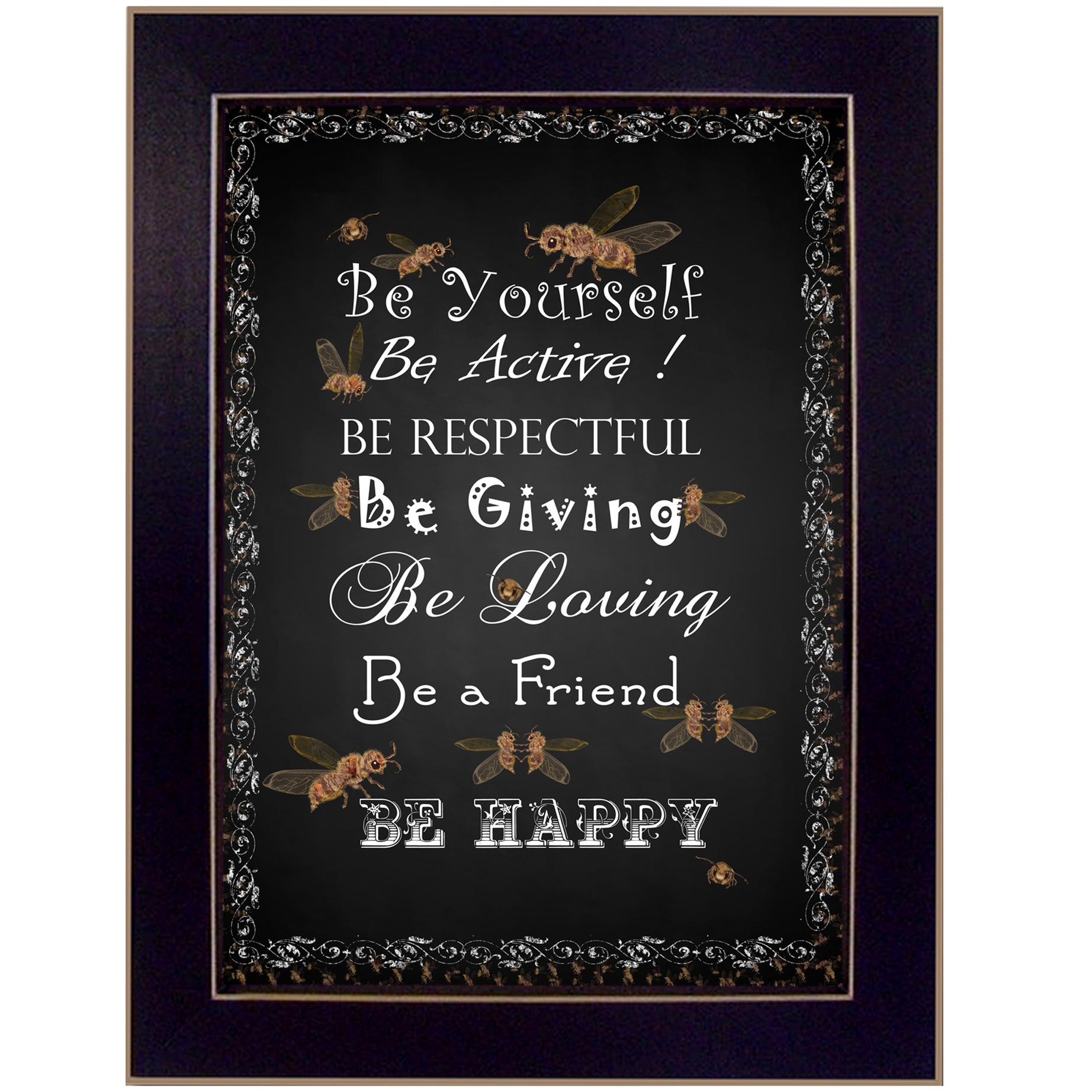 "Be Yourself" By Trendy Decor4U, Printed Wall Art, Ready To Hang Framed Poster, Black Frame--1