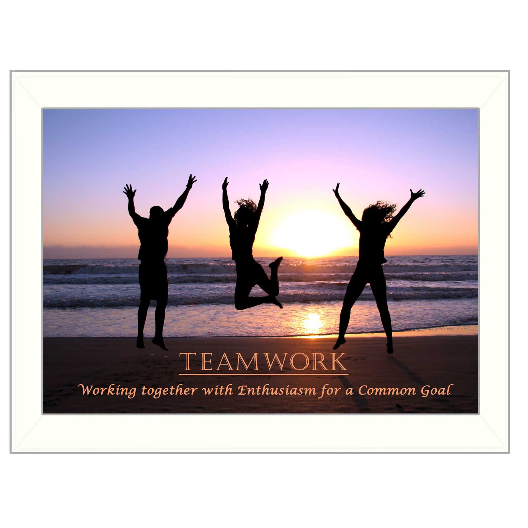 "Teamwork" By Trendy Decor4U, Printed Wall Art, Ready To Hang Framed Poster, White Frame--1