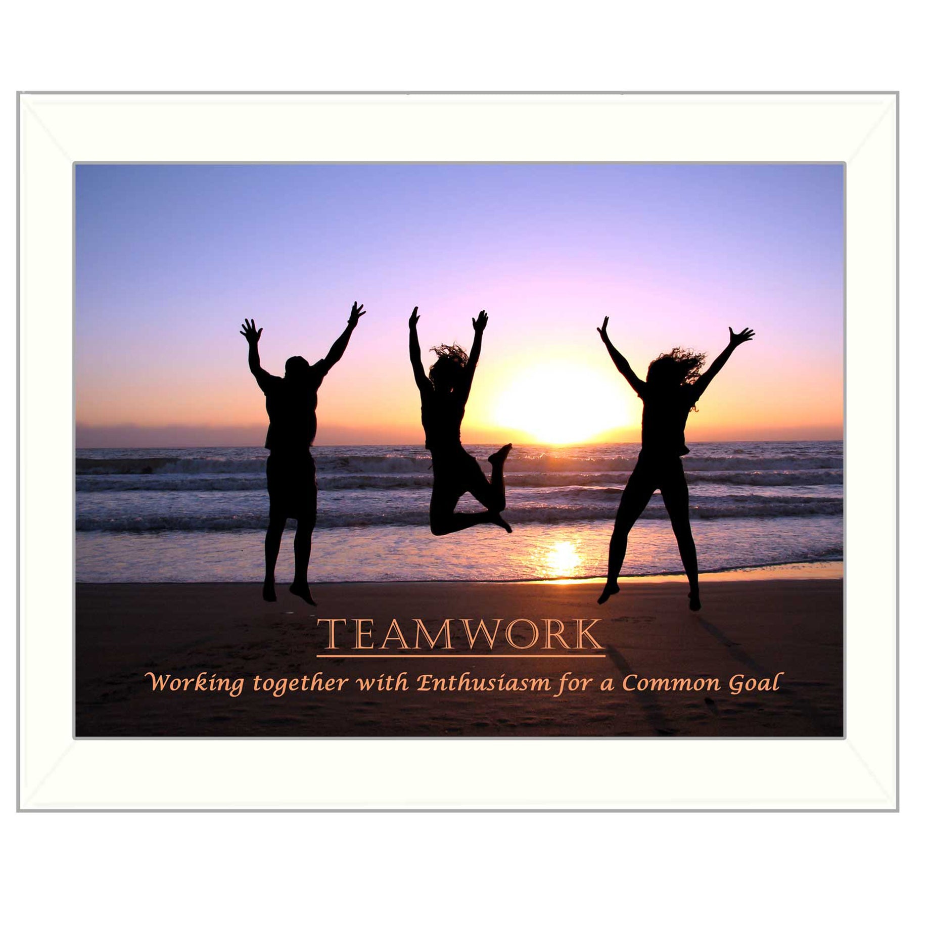 "Teamwork" By Trendy Decor4U, Printed Wall Art, Ready To Hang Framed Poster, White Frame--1