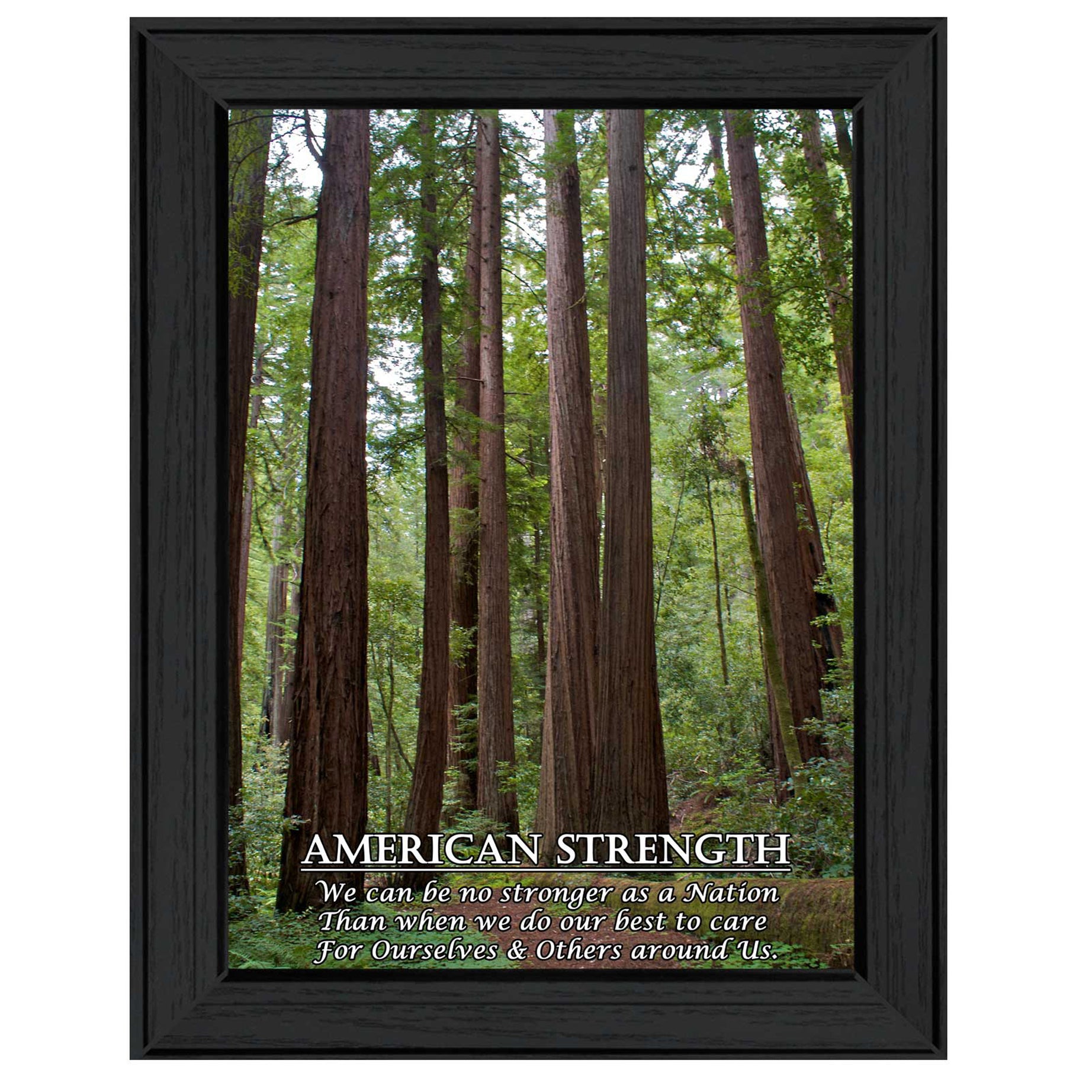 "American Strength" By Trendy Decor4U, Printed Wall Art, Ready To Hang Framed Poster, Black Frame--1