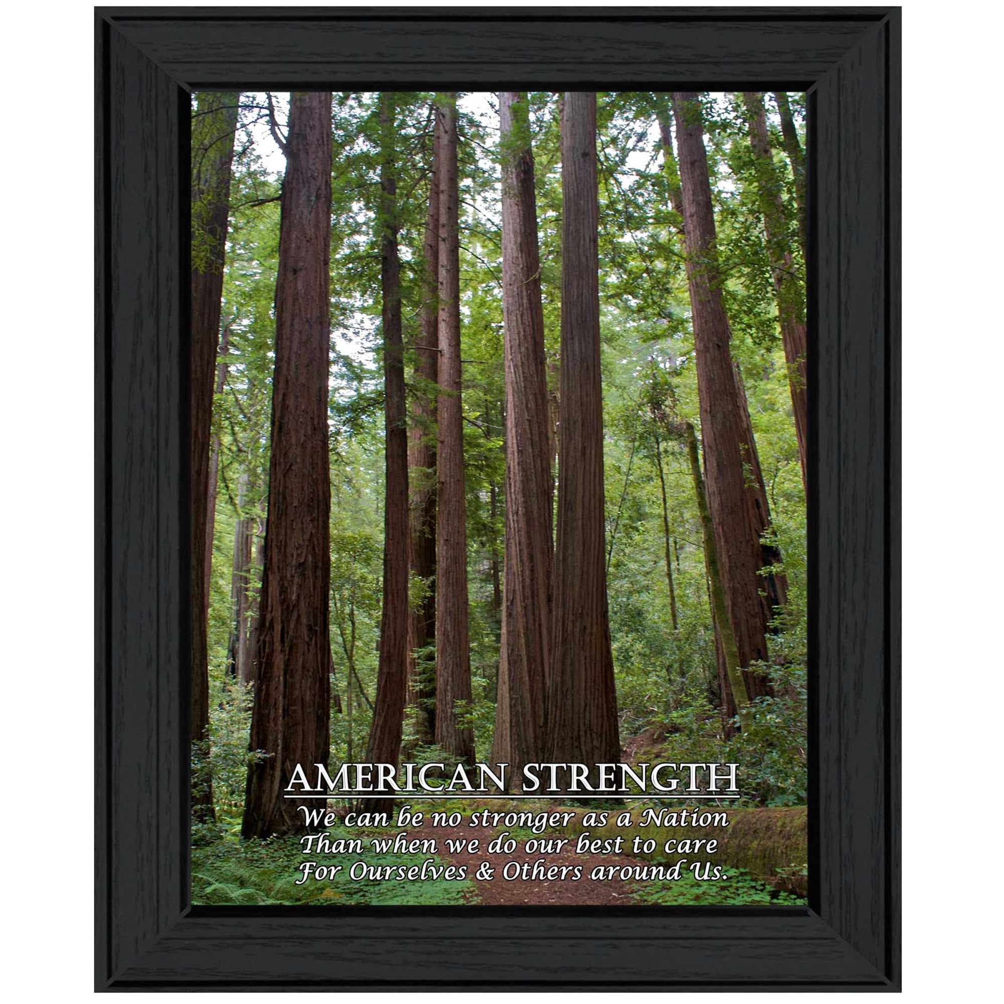 "American Strength" By Trendy Decor4U, Printed Wall Art, Ready To Hang Framed Poster, Black Frame--1