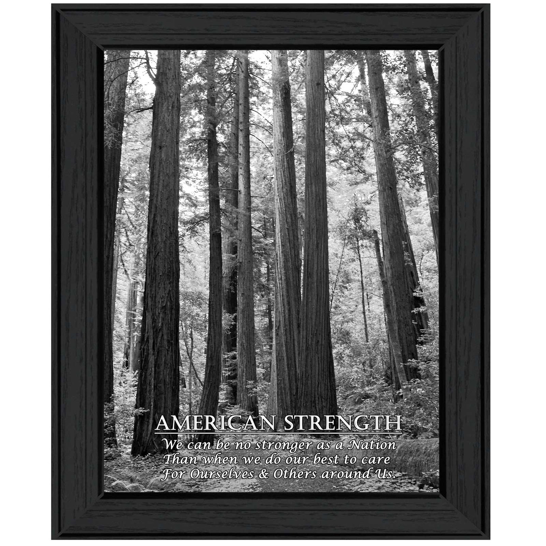 "American Strength" By Trendy Decor4U, Printed Wall Art, Ready To Hang Framed Poster, Black Frame--1