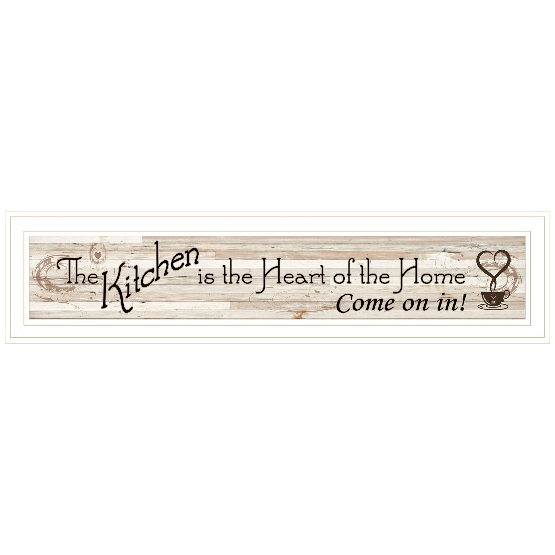 "Kitchen Is The Heart of The Home" By Trendy Decor 4U, Ready to Hang Framed Print, White Frame--1