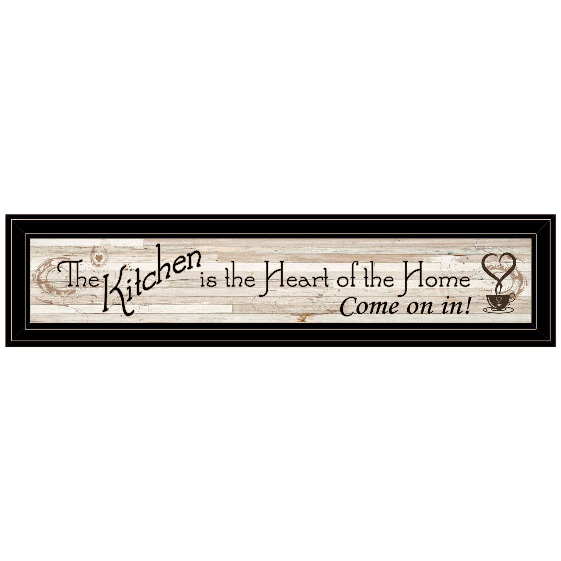 "Kitchen Is The Heart of The Home" By Trendy Decor 4U, Ready to Hang Framed Print, Black Frame--1