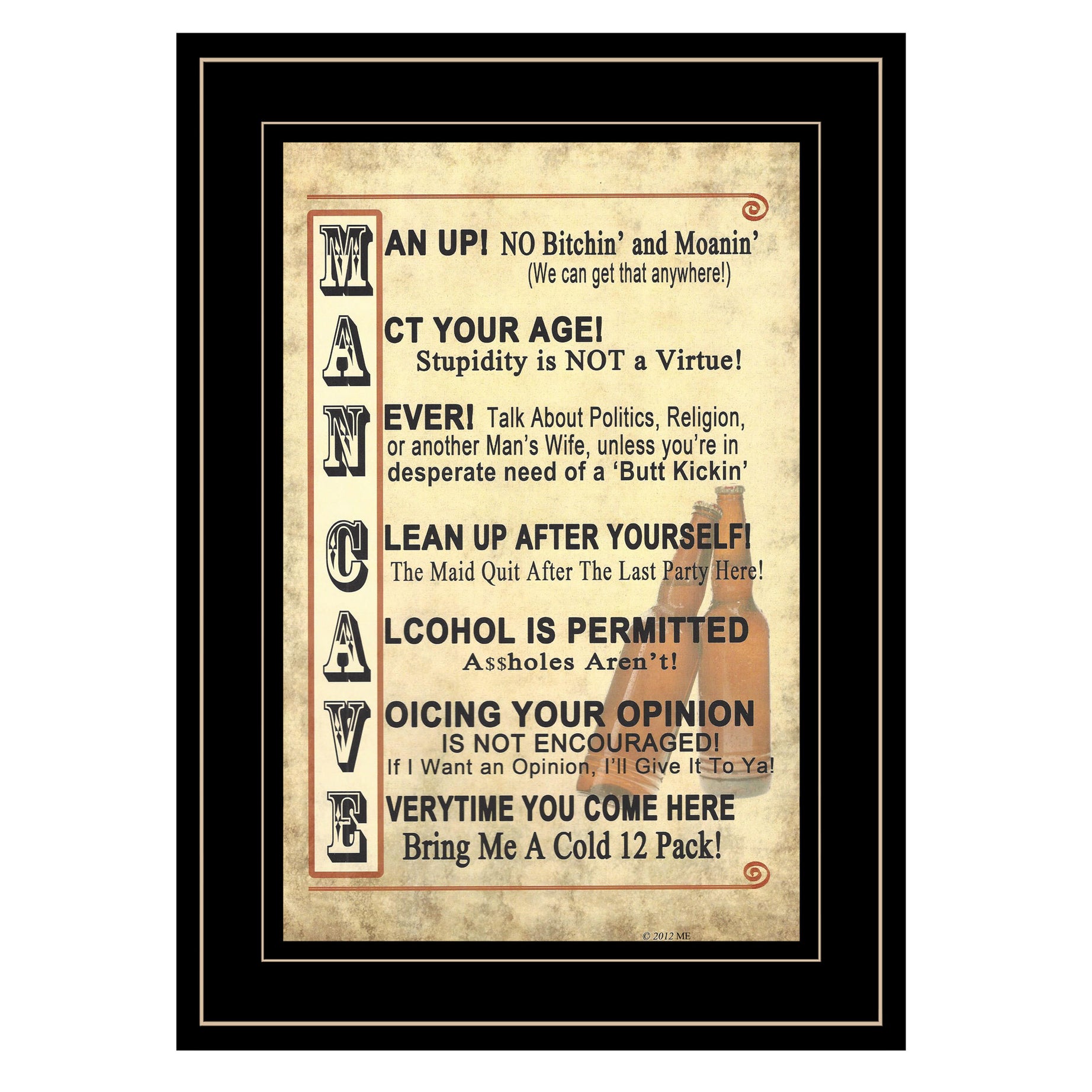 "Man Up" by Millwork Engineering, Ready to Hang Framed Print, Black Frame--1