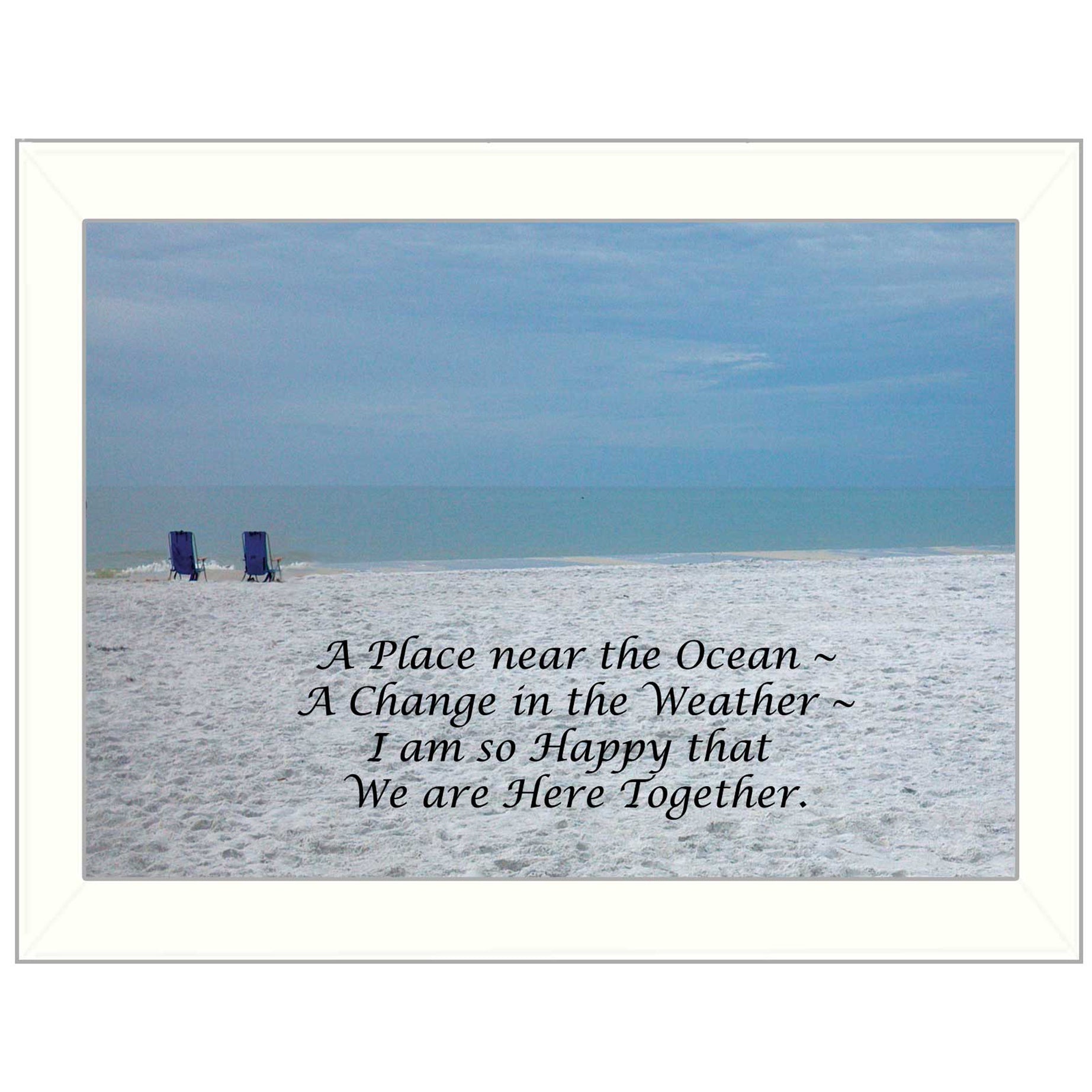 "A Place near the Ocean" By Trendy Decor4U, Printed Wall Art, Ready To Hang Framed Poster, White Frame--1