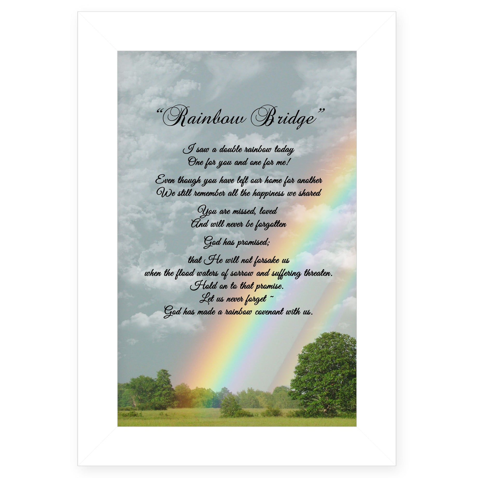 "Rainbow Bridge" by Trendy Decor 4U, Ready to Hang Framed Print, White Frame--1