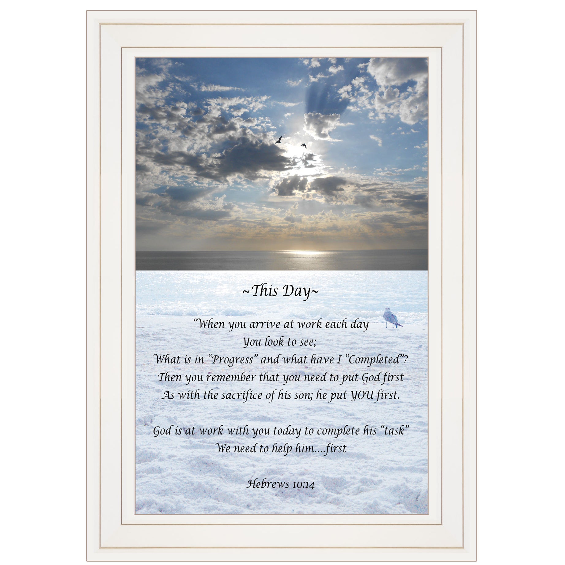 "This Day" By Trendy Decor 4U, Ready to Hang Framed Print, White Frame--1