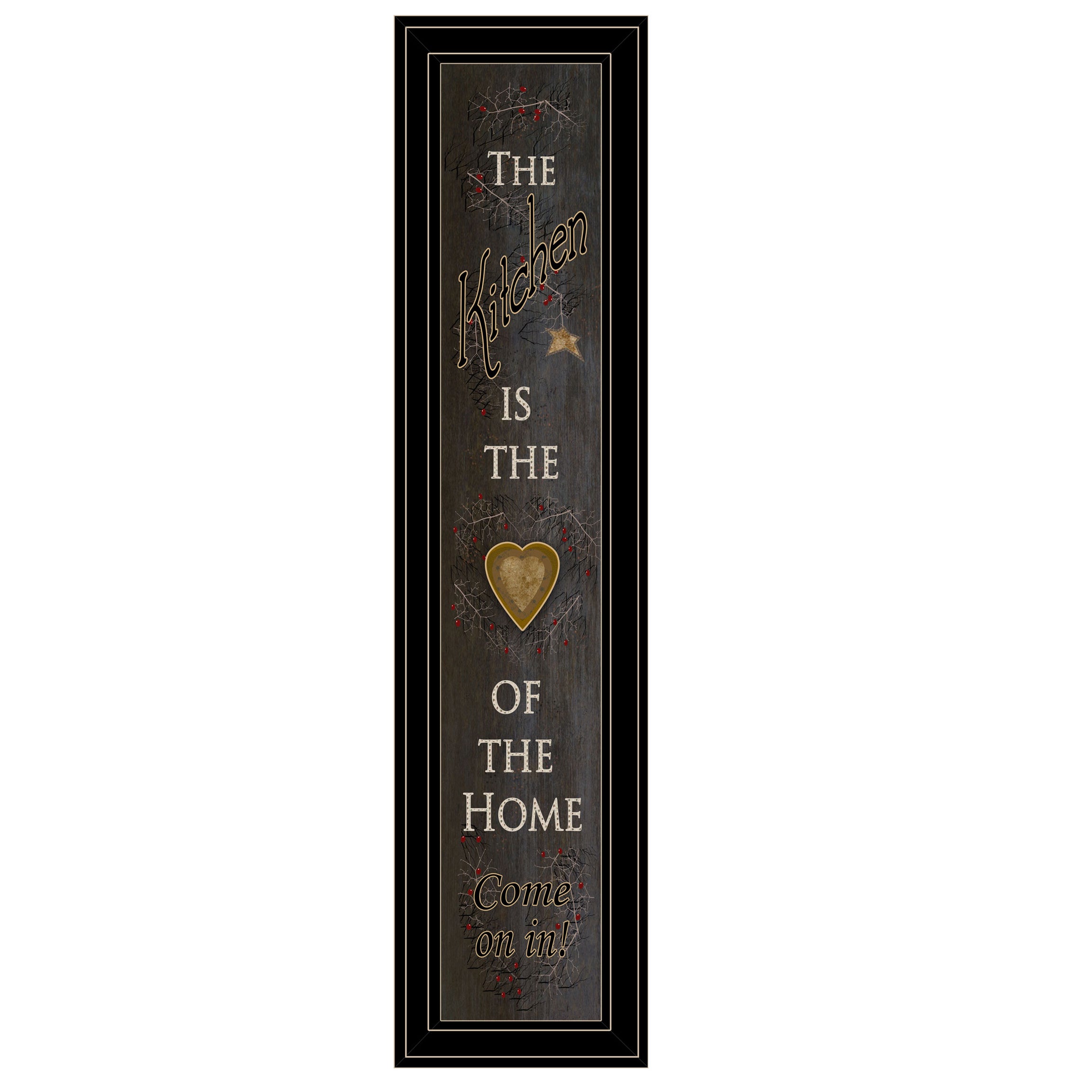 "Kitchen is the Heart of the Home" By Trendy Decor 4U, Ready to Hang Framed Print, Black Frame--1