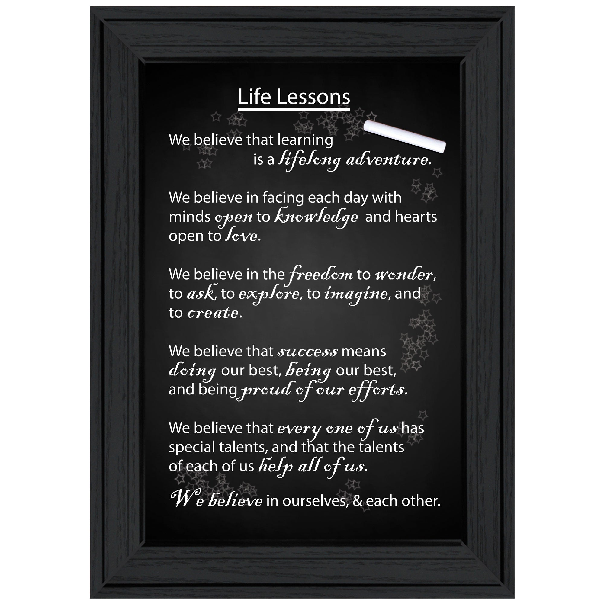 "Life Lessons" By Trendy Decor 4U, Ready to Hang Framed Print, Black Frame--1