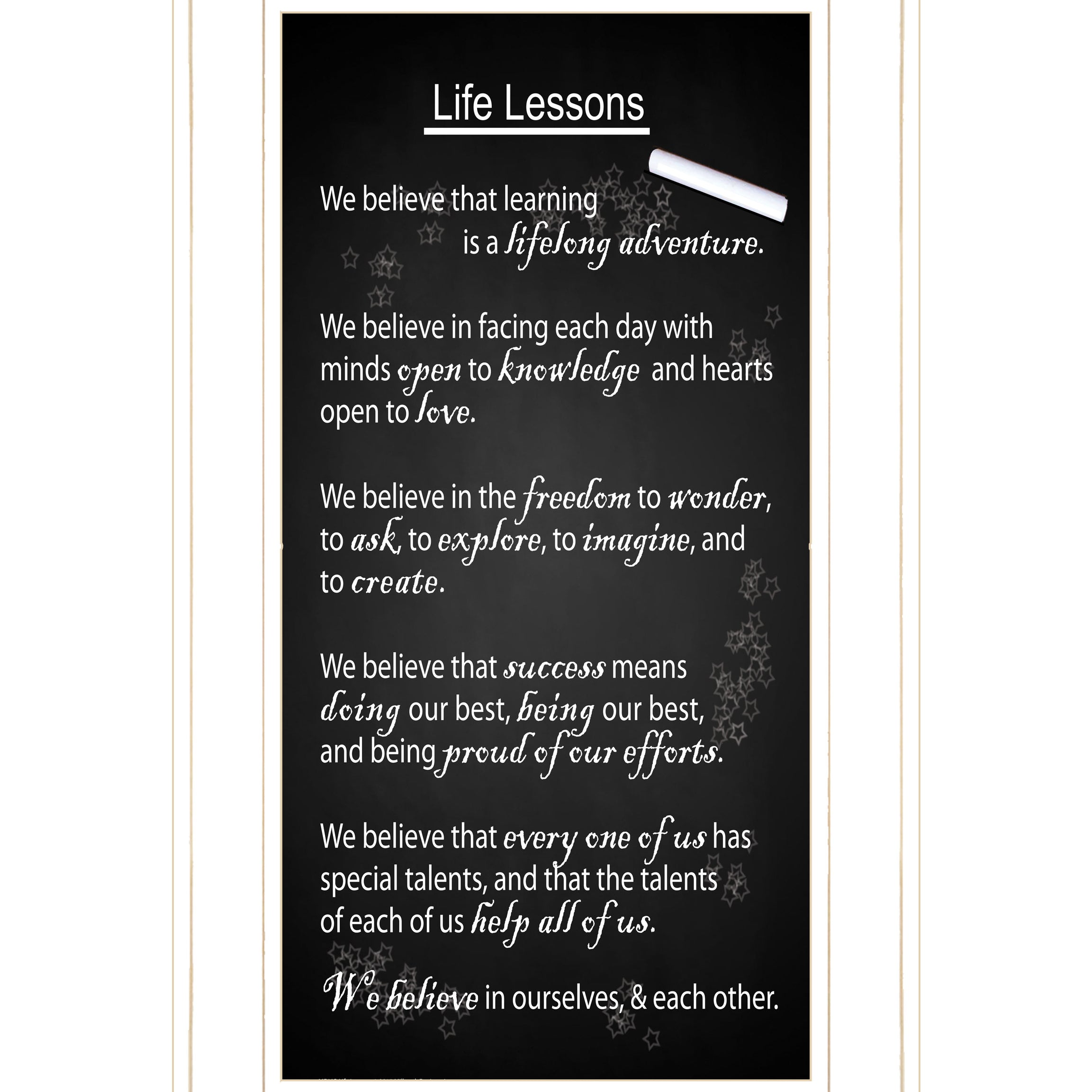 "Life Lessons" by Artisan Trendy Decor 4U, Ready to Hang Framed Print, White Frame--1