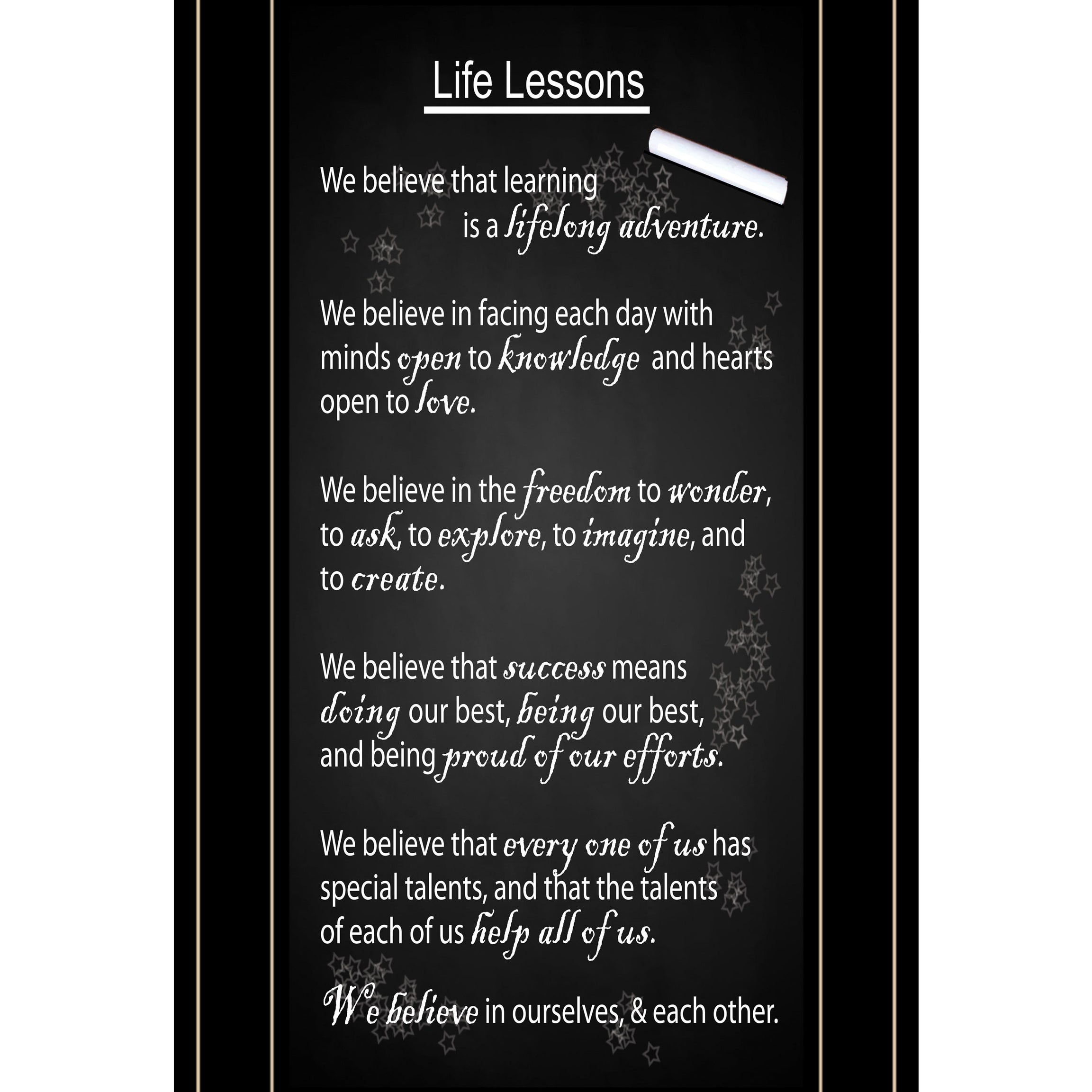 "Life Lessons" by Artisan Trendy Decor 4U, Ready to Hang Framed Print, Black Frame--1