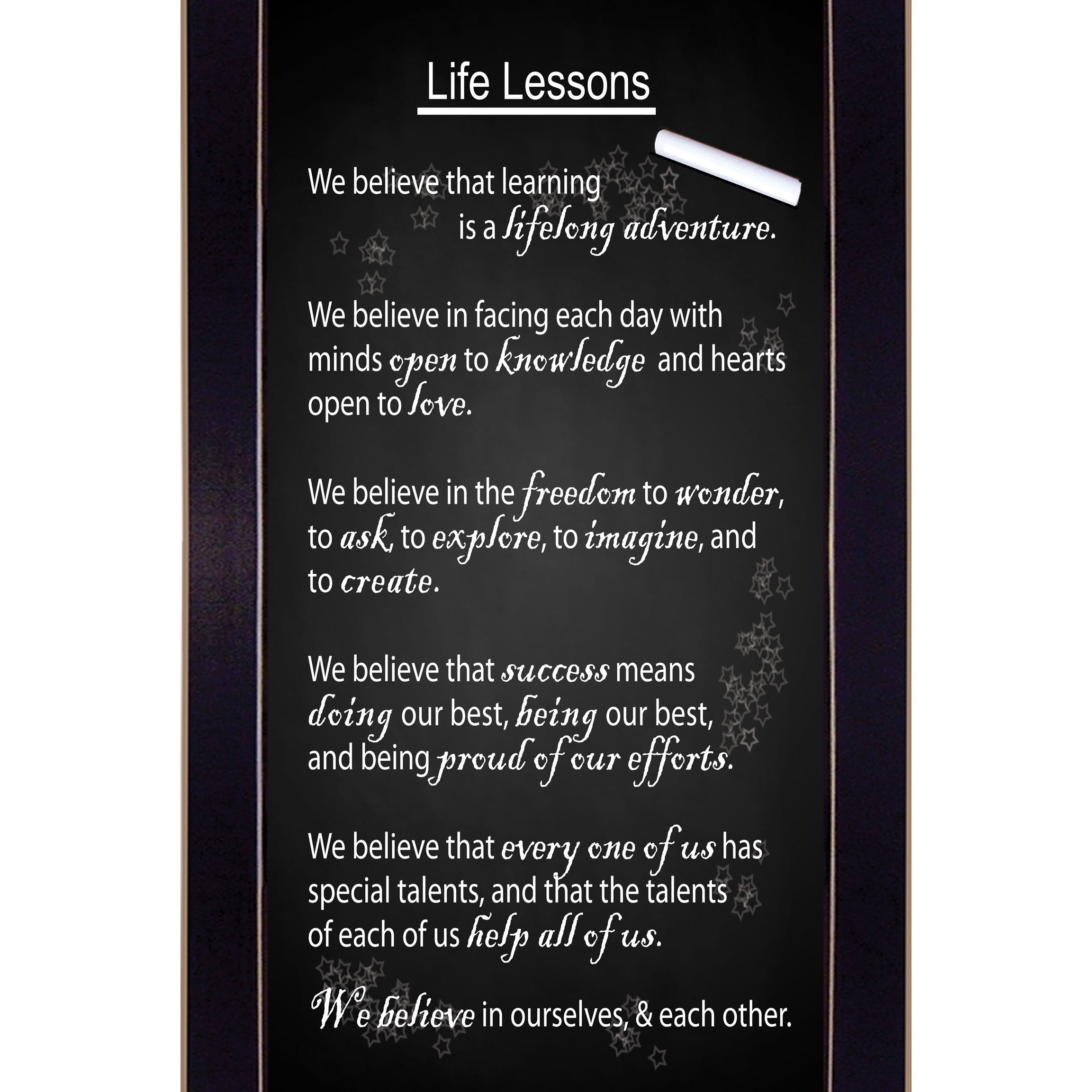 "Life Lessons" by Artisan Trendy Decor 4U, Ready to Hang Framed Print, Black Frame--1