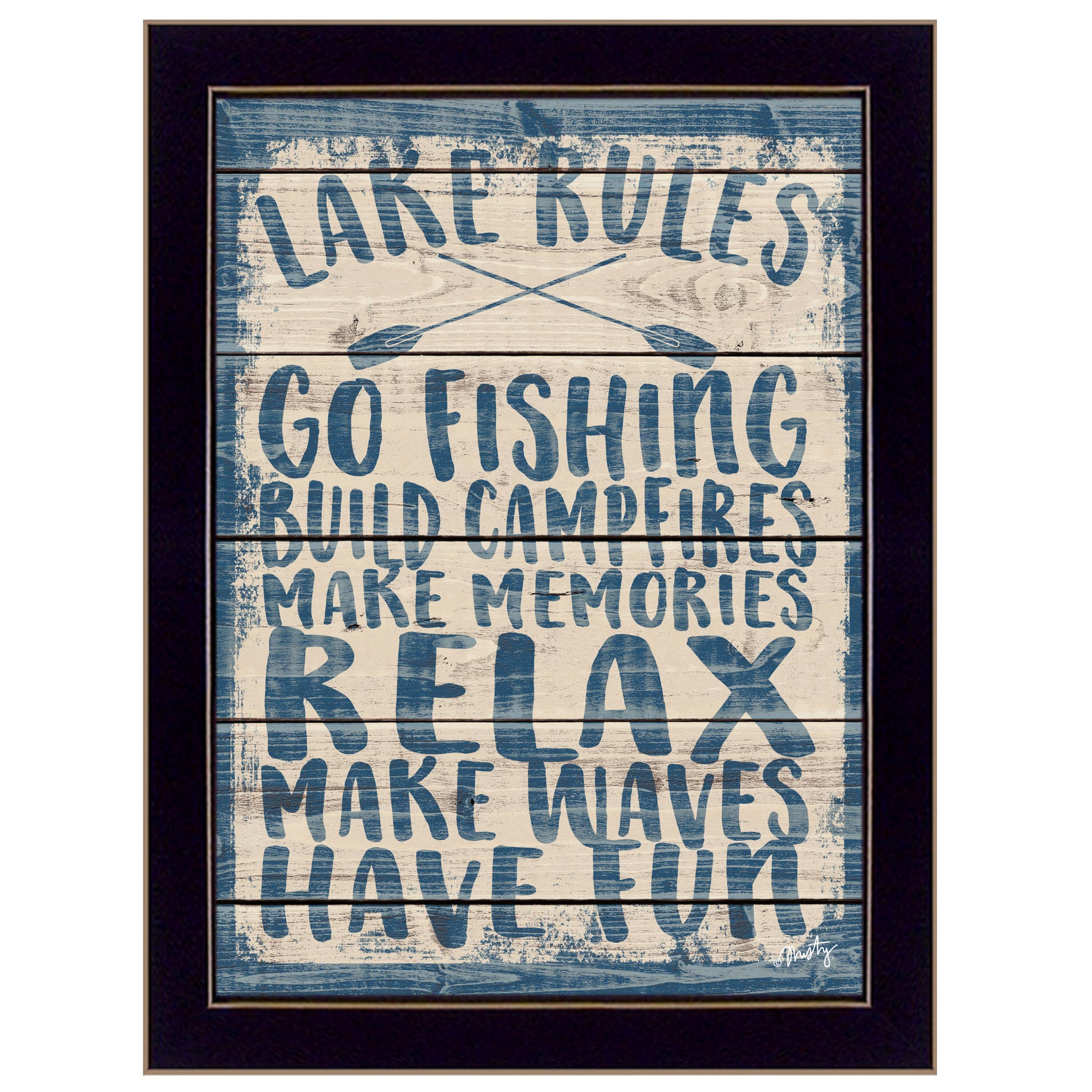 "Lake Rules" by Misty Michelle, Ready to Hang Framed Print, Black Frame--1