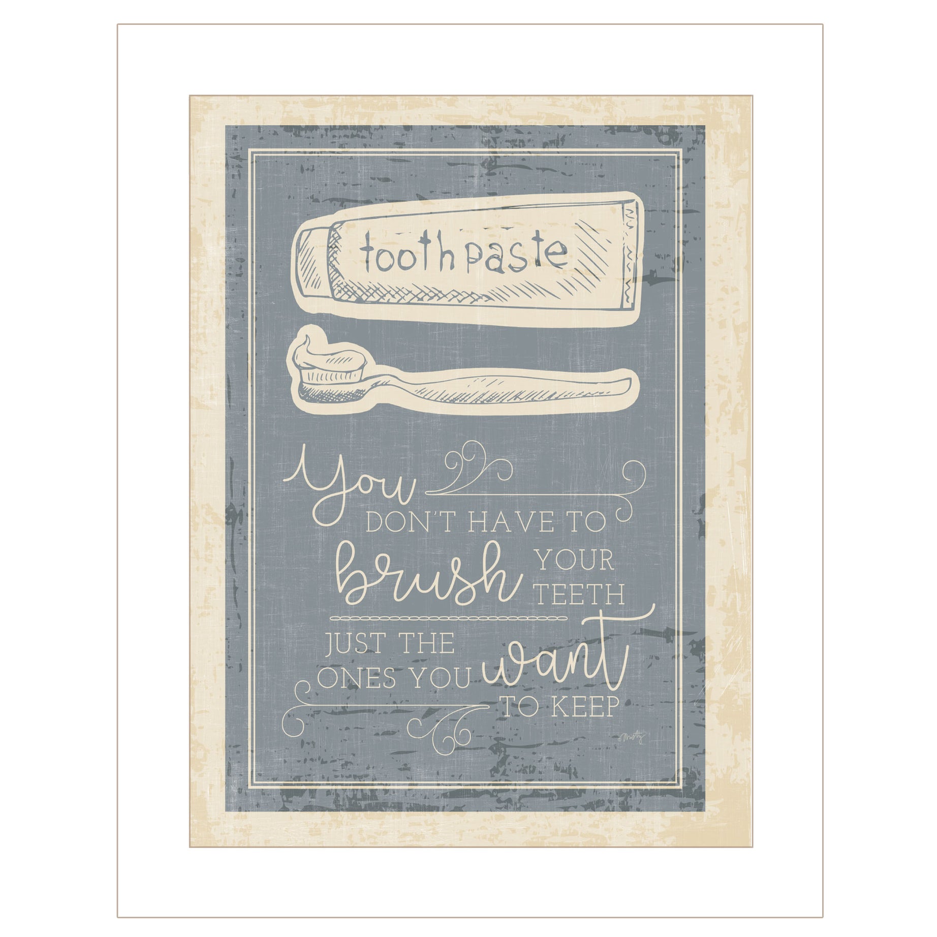 "Brush Teeth" by Misty Michelle, Ready to Hang Framed Print, White Frame--1