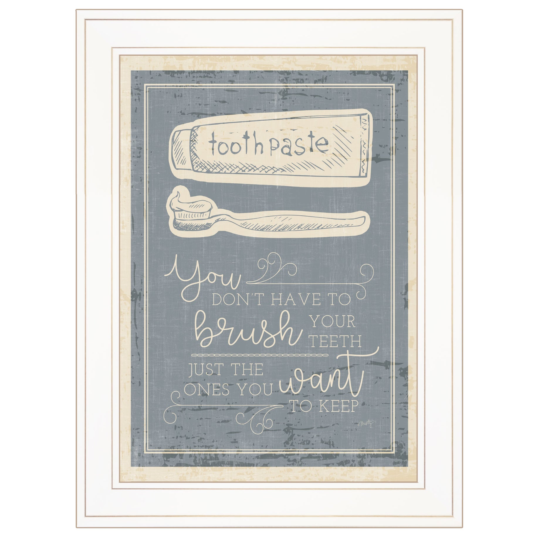 "Brush Teeth" by Misty Michelle, Ready to Hang Framed Print, White Frame--1