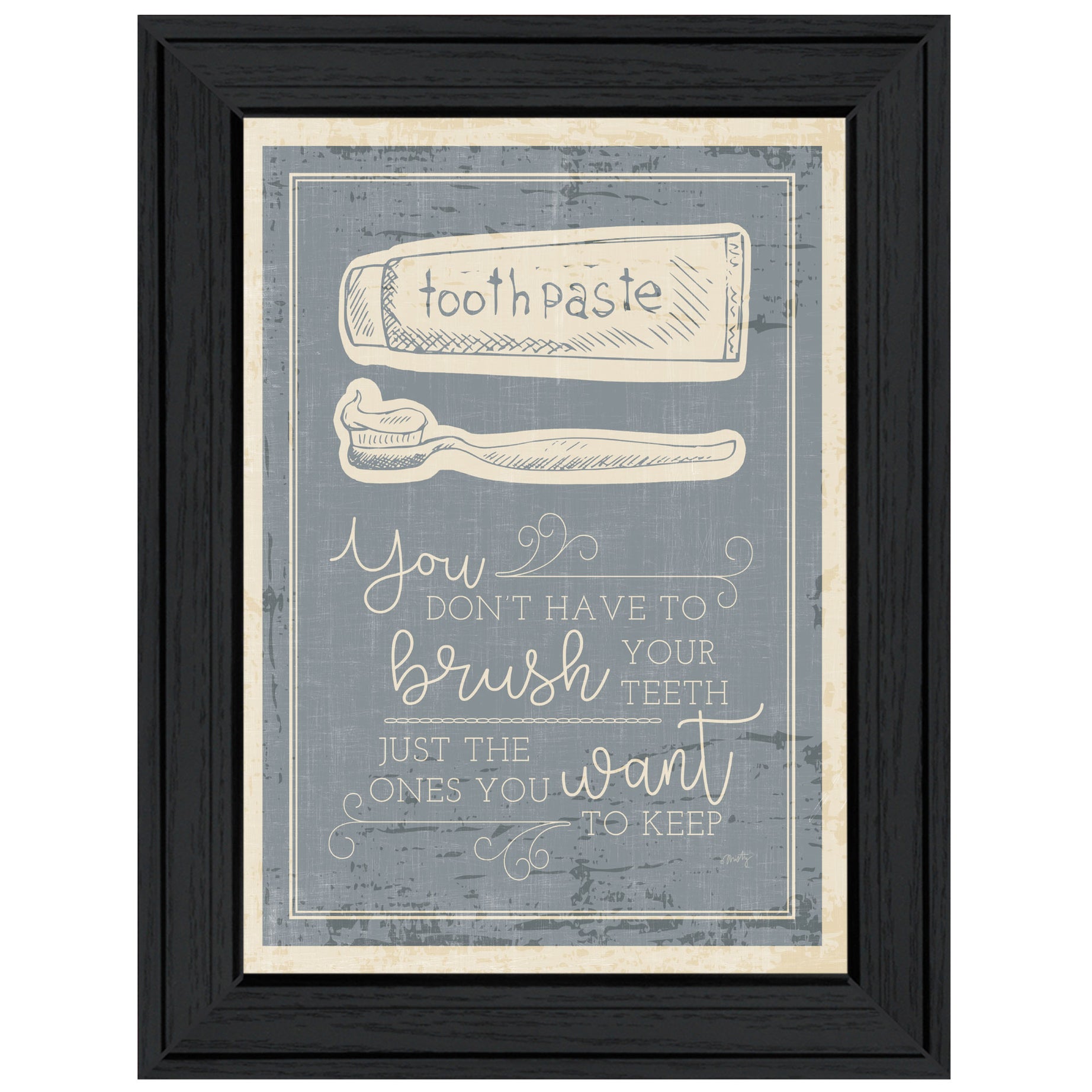 "Brush Teeth" by Misty Michelle, Ready to Hang Framed Print, Black Frame--1