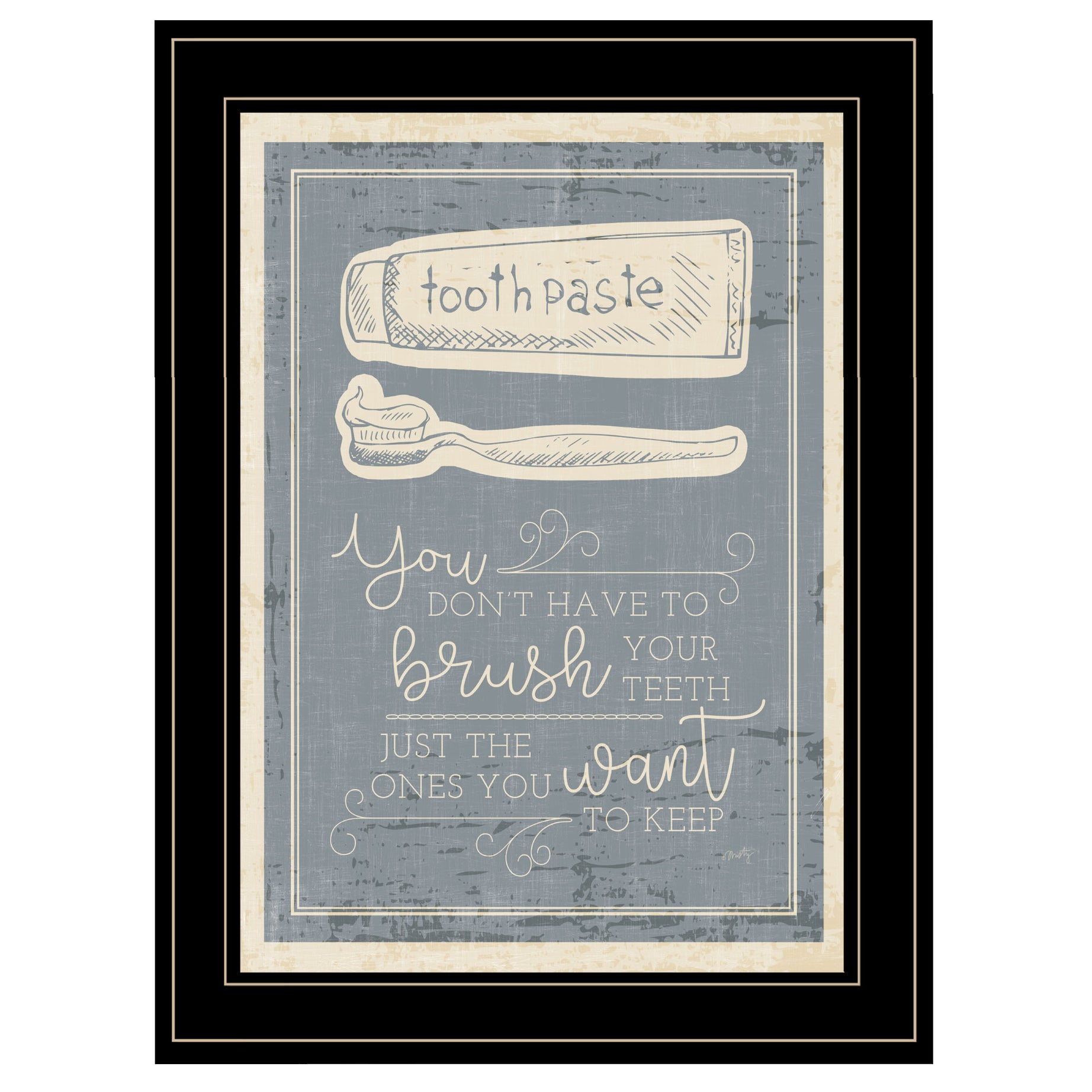 "Brush Teeth" by Misty Michelle, Ready to Hang Framed Print, Black Frame--1