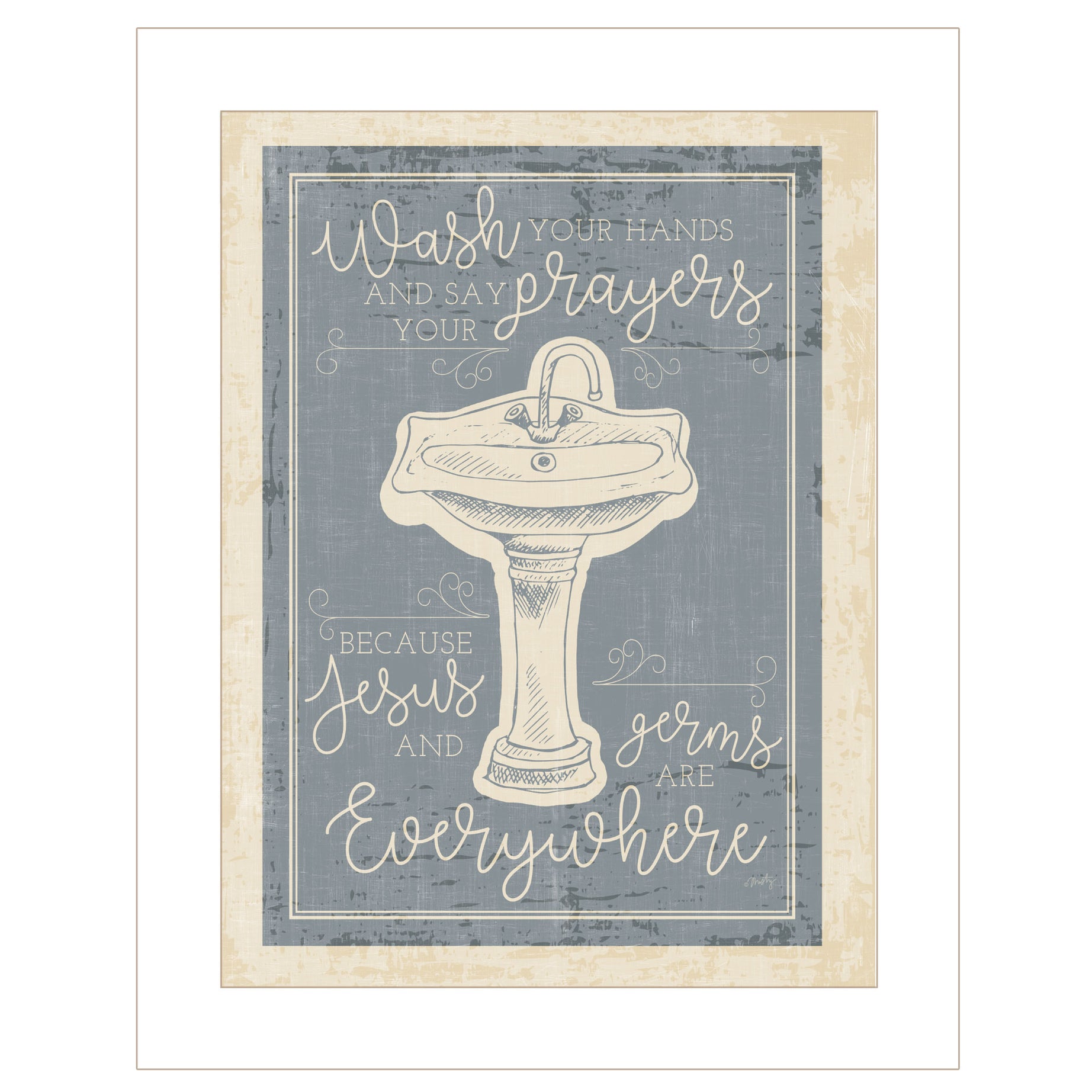 "Wash Your Hands" by Misty Michelle, Ready to Hang Framed Print, White Frame--1