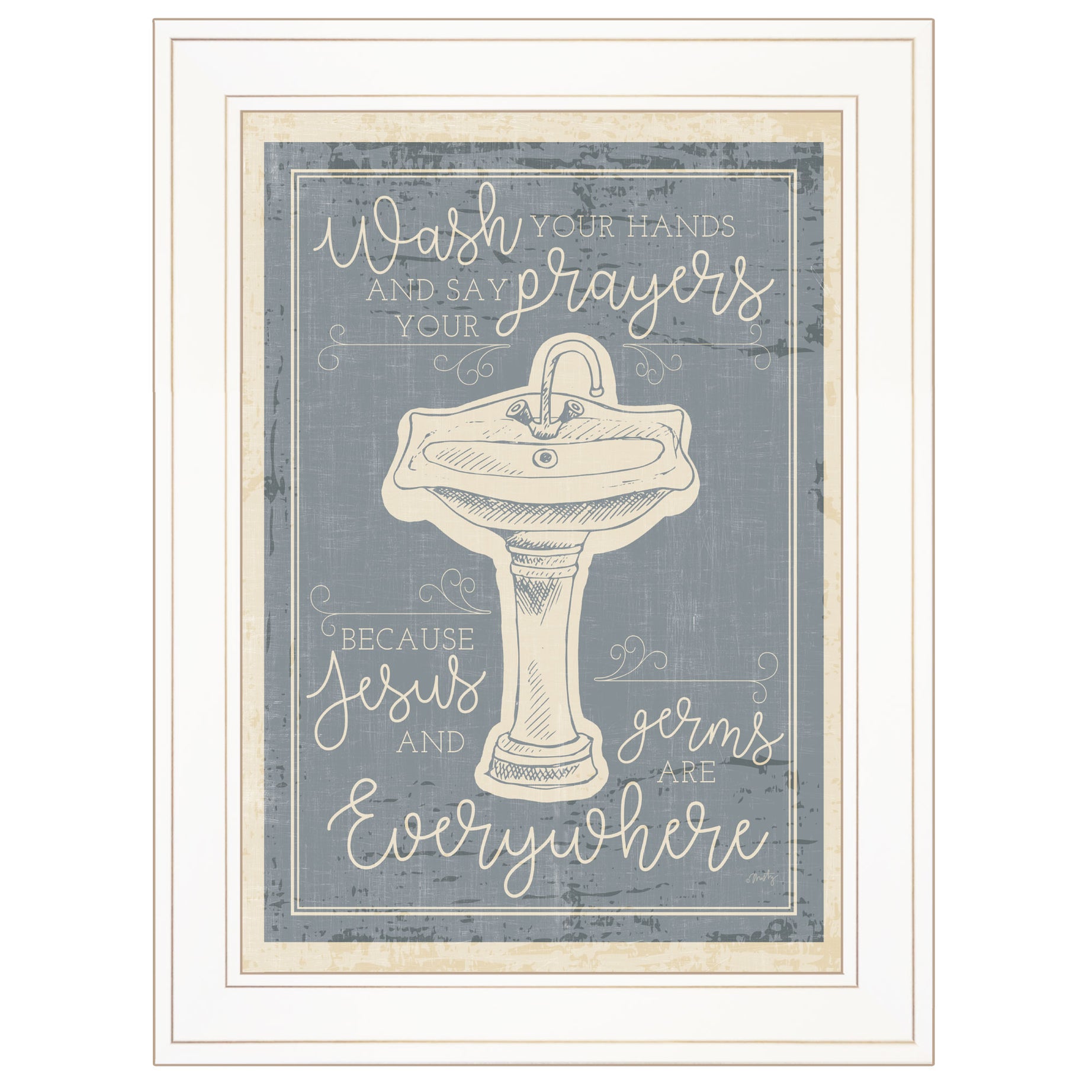 "Wash Your Hands" by Misty Michelle, Ready to Hang Framed Print, White Frame--1