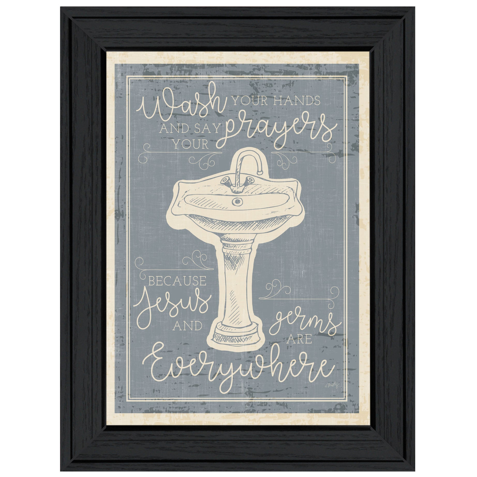 "Wash Your Hands" by Misty Michelle, Ready to Hang Framed Print, Black Frame--1