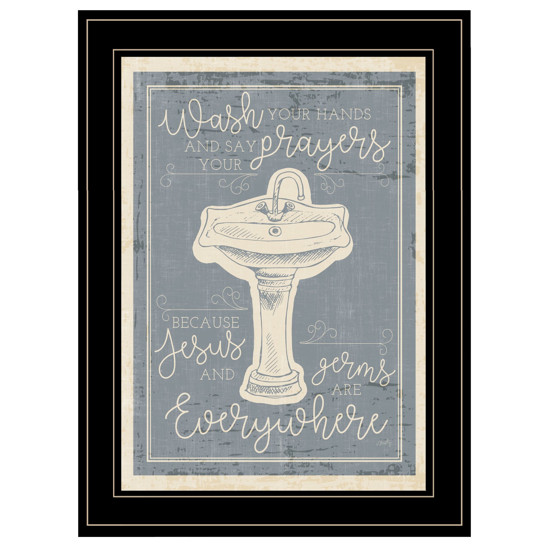 "Wash Your Hands" by Misty Michelle, Ready to Hang Framed Print, Black Frame--1