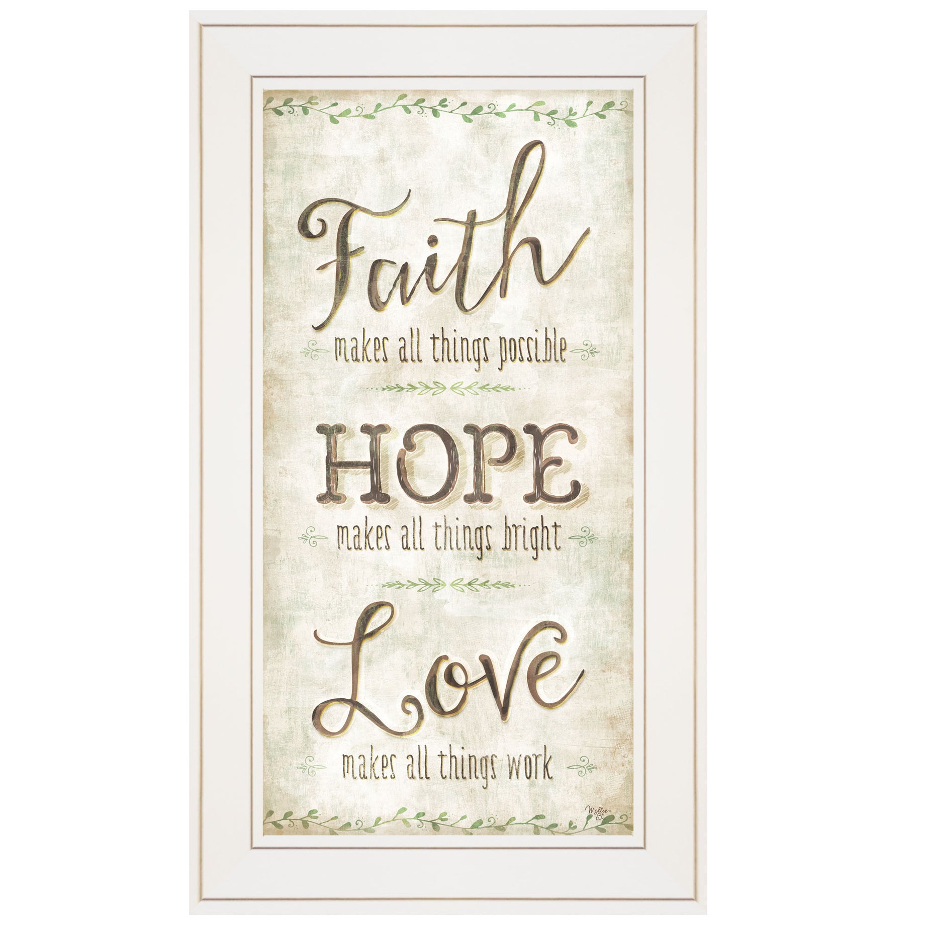 "Faith" by Mollie B, Ready to Hang Framed Print, White Frame--1