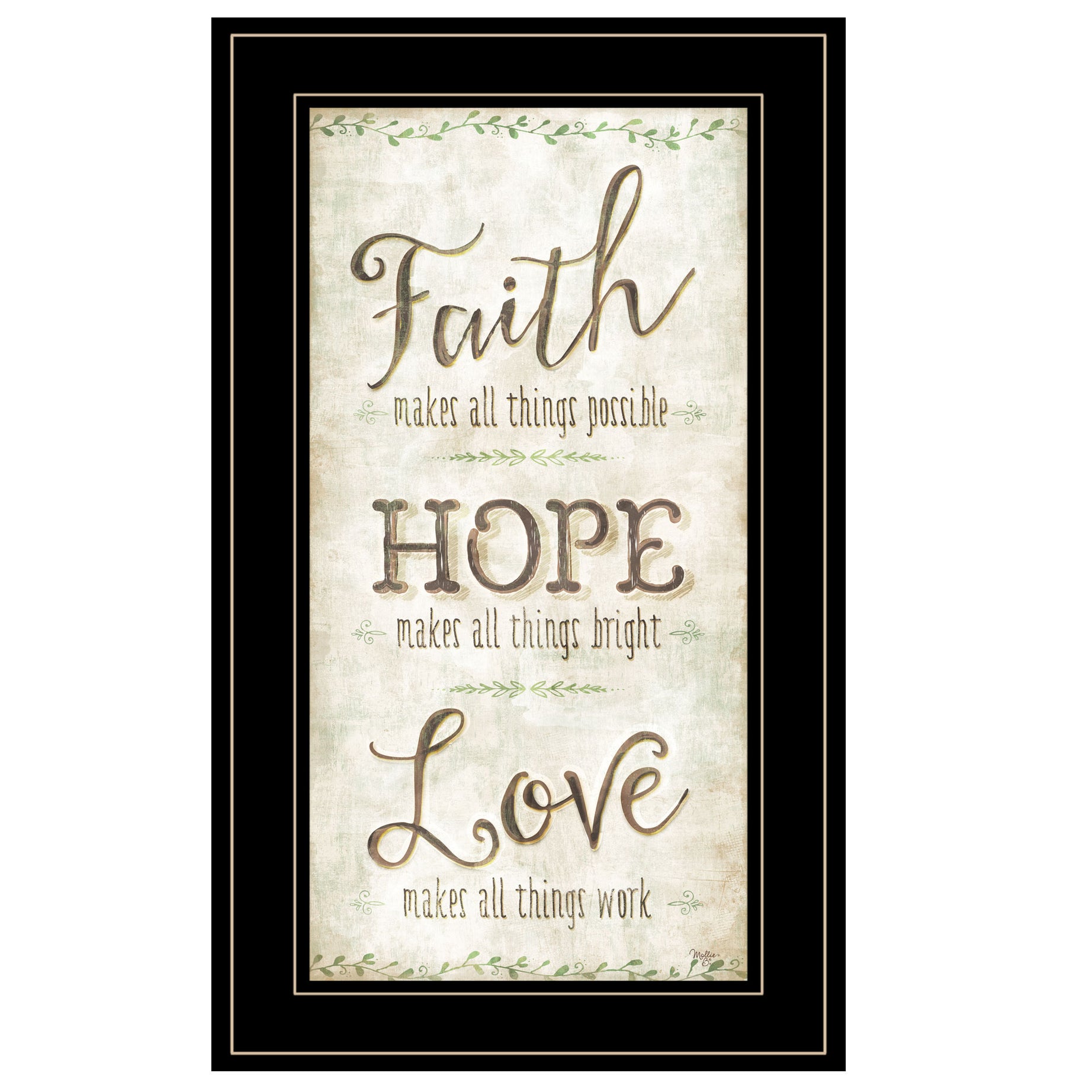 "Faith" by Mollie B, Ready to Hang Framed Print, Black Frame--1