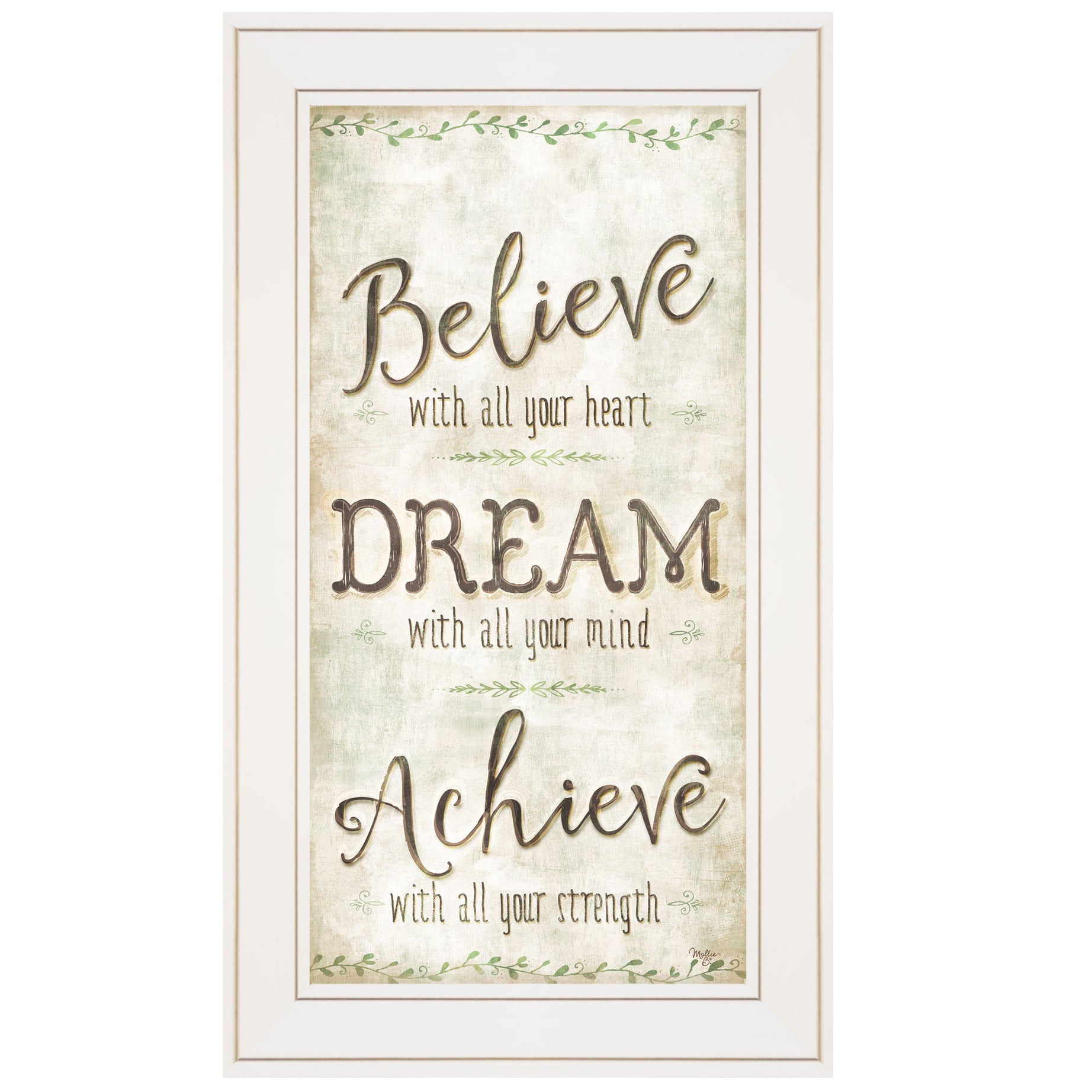 "Believe" by Mollie B, Ready to Hang Framed Print, White Frame--1