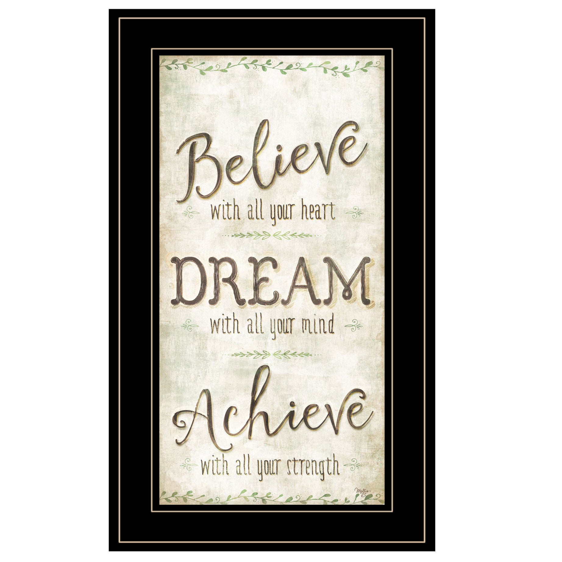 "Believe" by Mollie B, Ready to Hang Framed Print, Black Frame--1