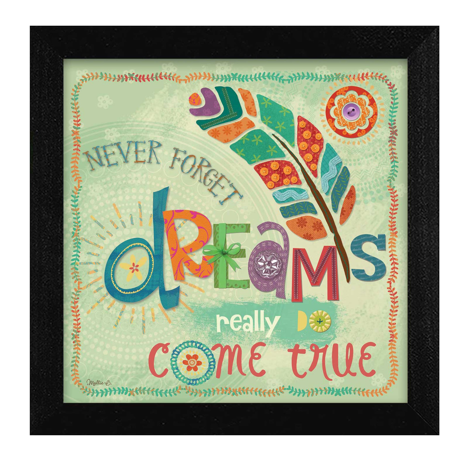 "Dreams Come True" By Mollie B., Printed Wall Art, Ready To Hang Framed Poster, Black Frame--1