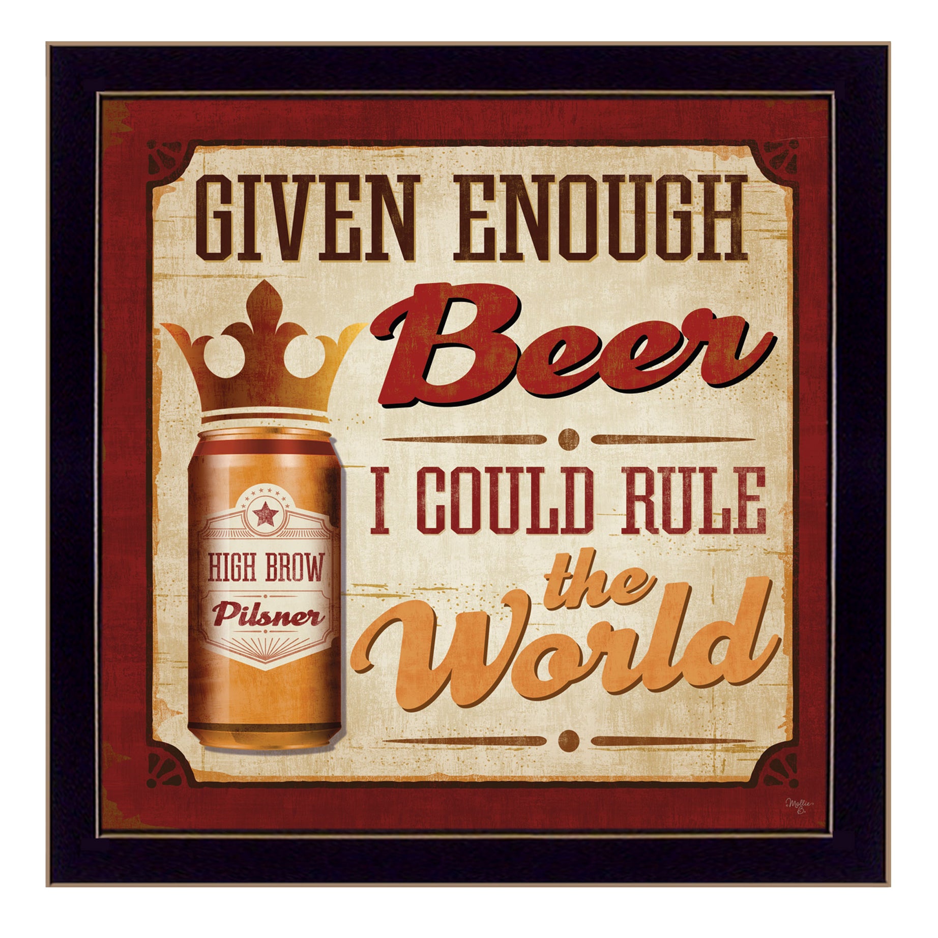 "I Could Rule the World" By Mollie B., Printed Wall Art, Ready To Hang Framed Poster, Black Frame--1