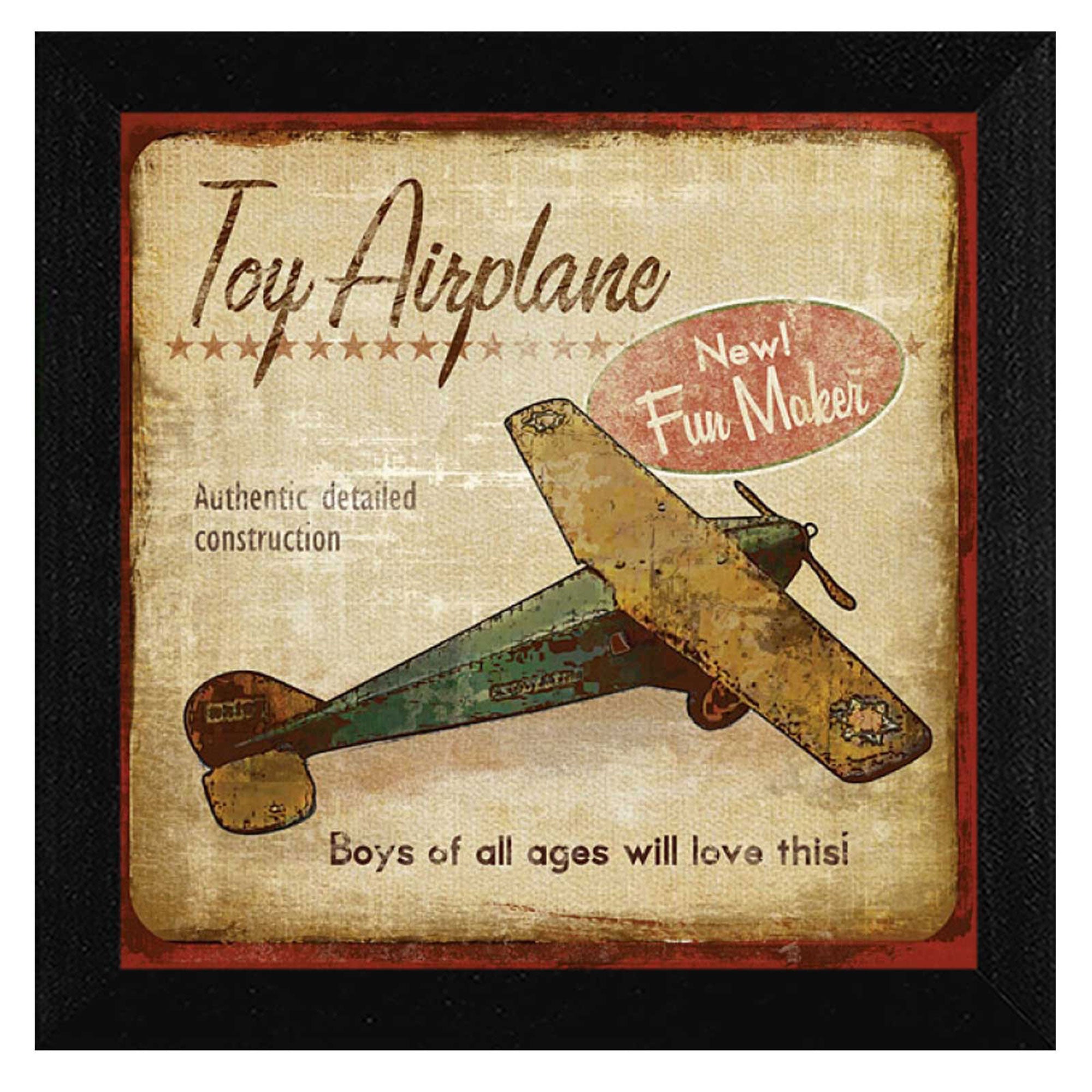 "Toy Airplane" By Mollie B., Printed Wall Art, Ready To Hang Framed Poster, Black Frame--1