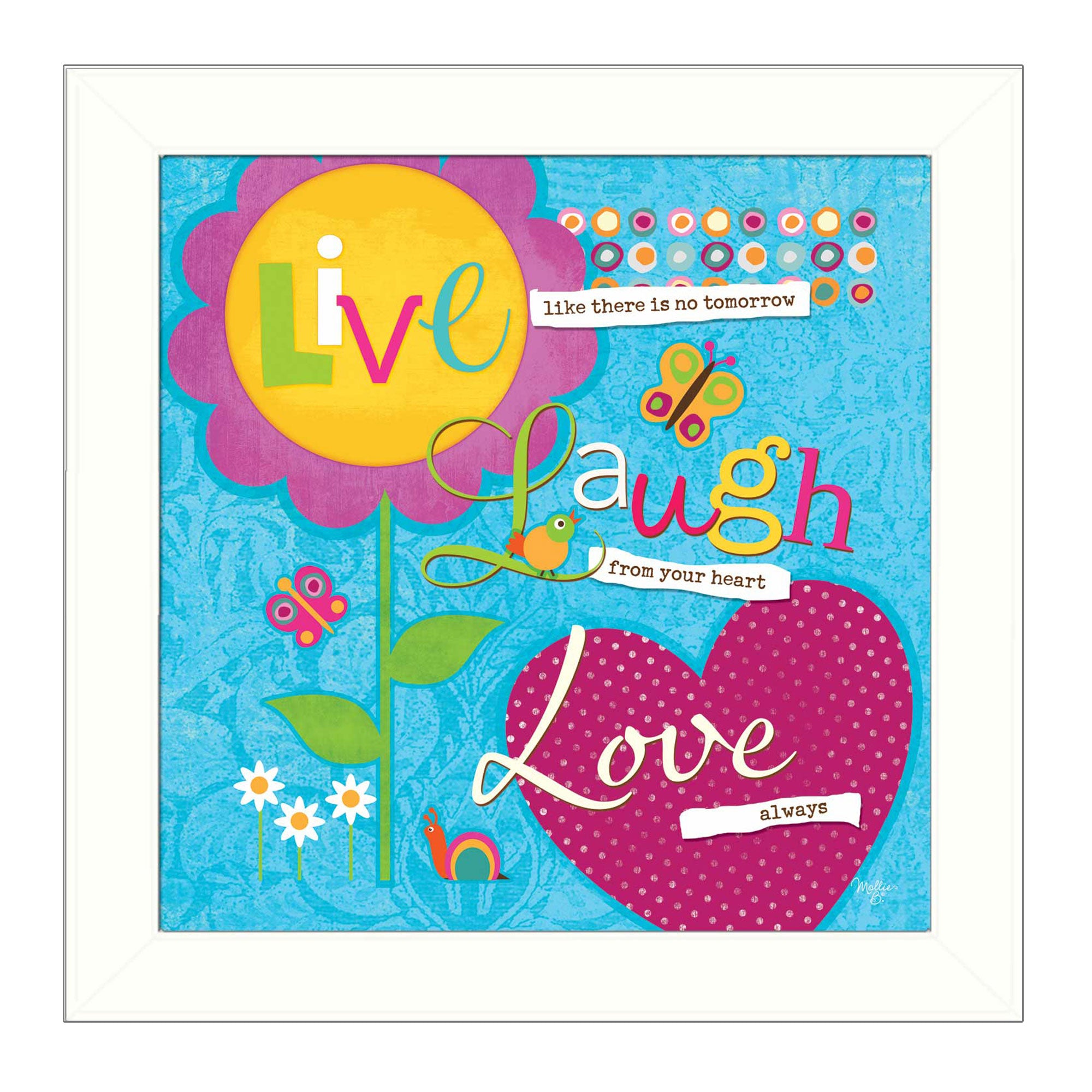 "Love Always" By Mollie B., Printed Wall Art, Ready To Hang Framed Poster, White Frame--1